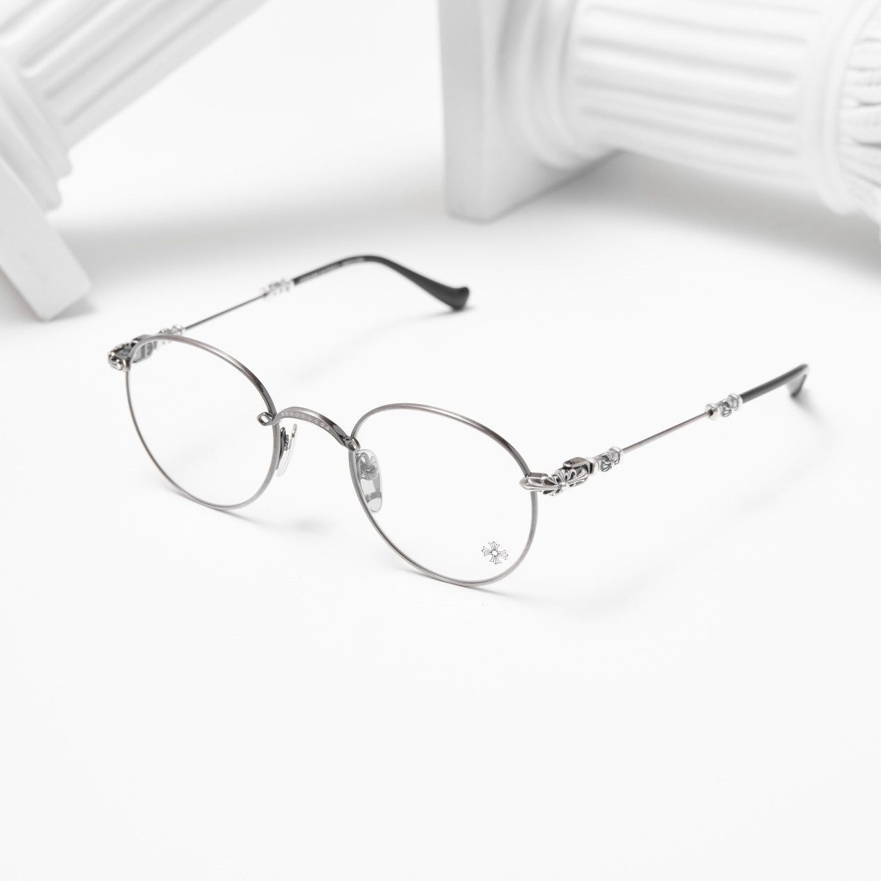 Chrome Hearts CHROME HEARTS BUBBA-A ANTIQUE SILVER-BLACK PLASTIC GLASSES Size ONE SIZE - 1 Thumbnail