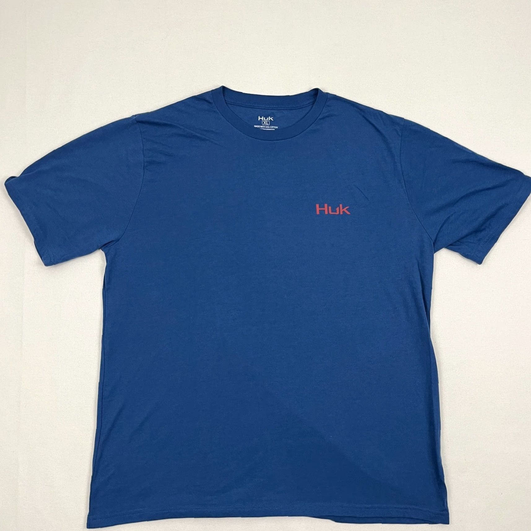 Vintage HUK Shirt Mens XL X-Large Red White Blue Fish Fishing Graphic Crewneck Stretch T-Shirt Short Sleeve Outdoors Logo Classic Size US XL / EU 56 / 4 - 3 Thumbnail
