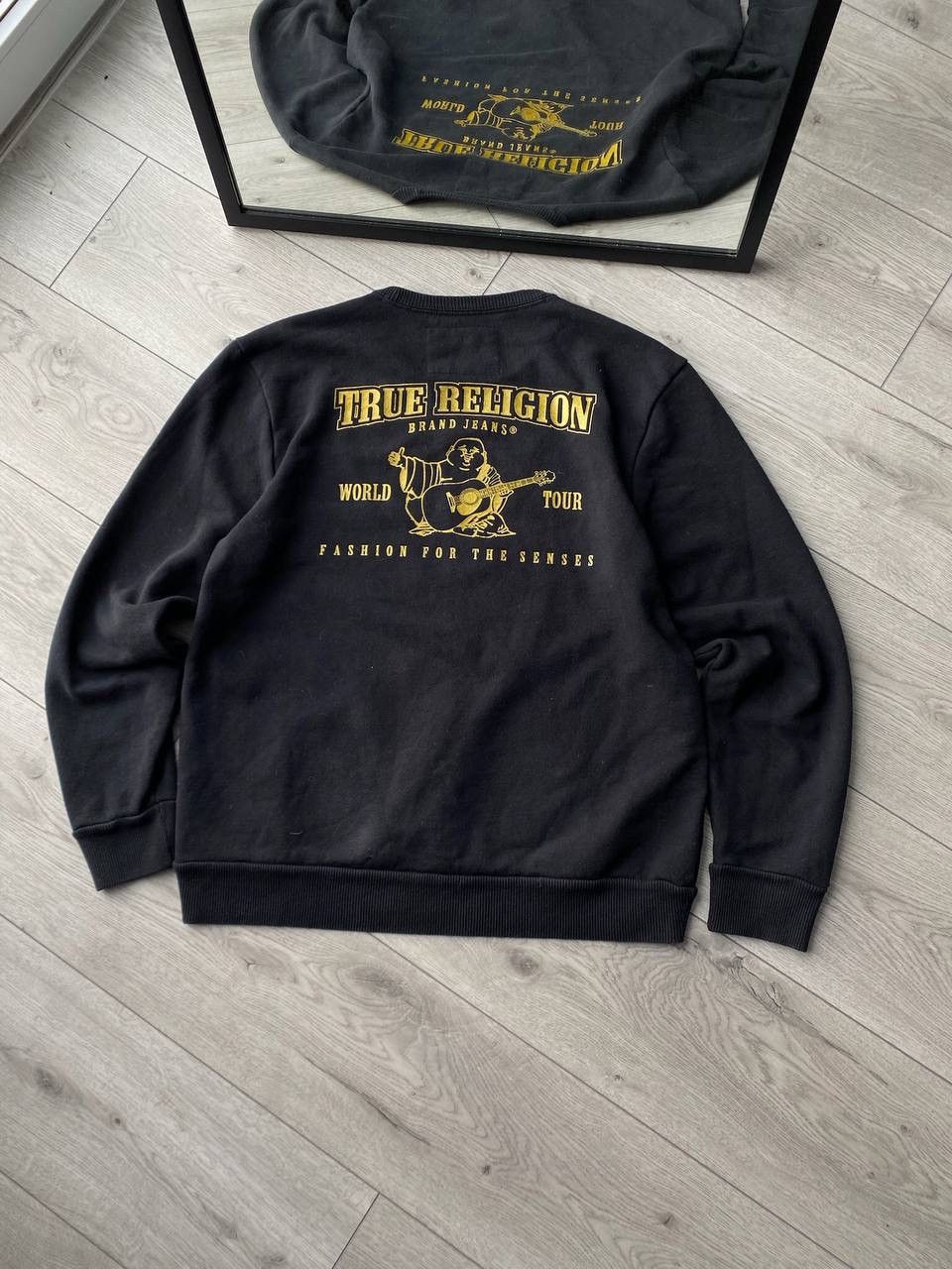 Pre-owned True Religion X Vintage True Religion Boxy Japanese Black Sweatshirt Y2k M