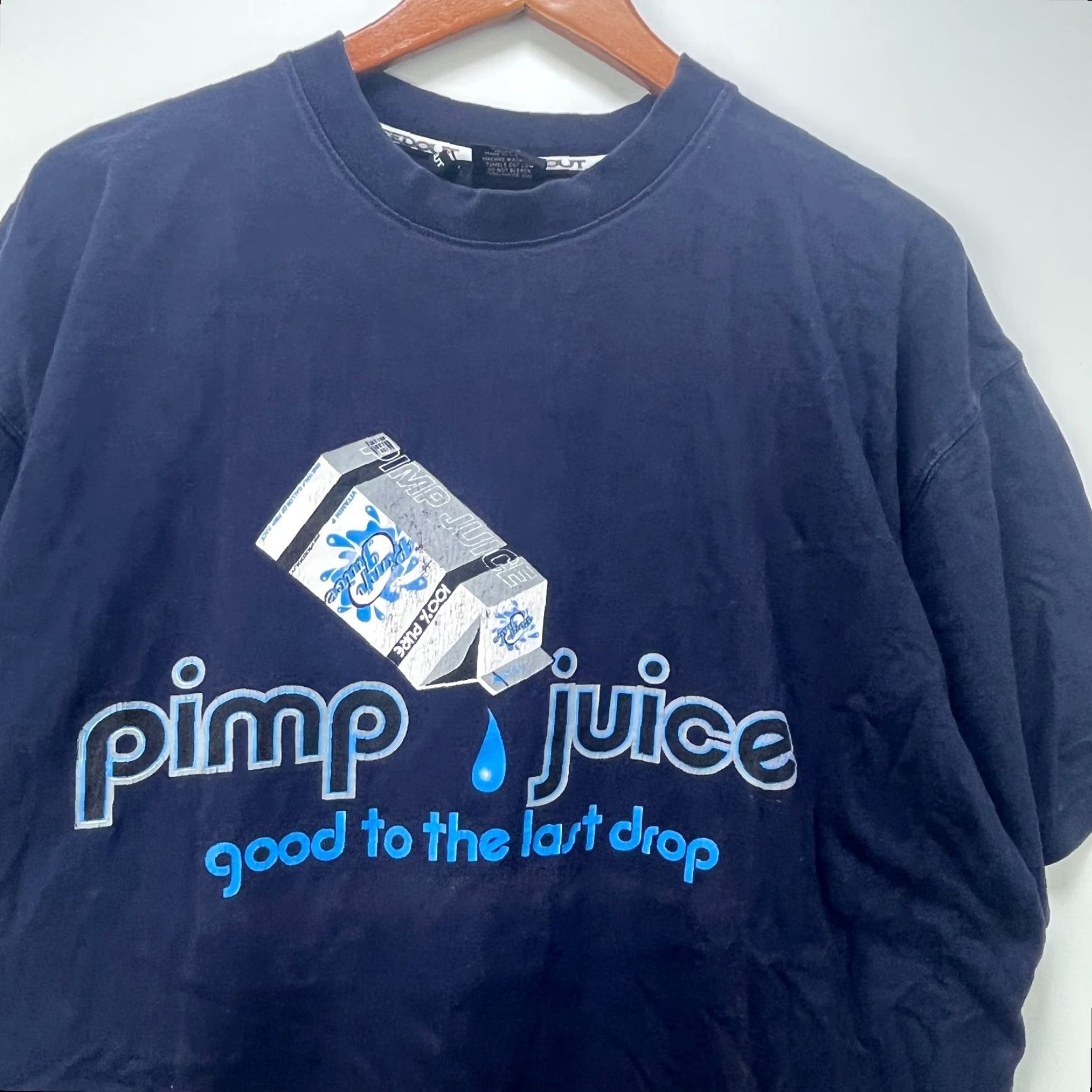 Vintage VINTAGE Pimp Juice Y2K Hip Hop Baggy T Shirt 2XL Icedout Nelly Shirt Mens Blue Cotton Short Sleeve Crew Neck Hip Hop Size US XXL / EU 58 / 5 - 2 Thumbnail