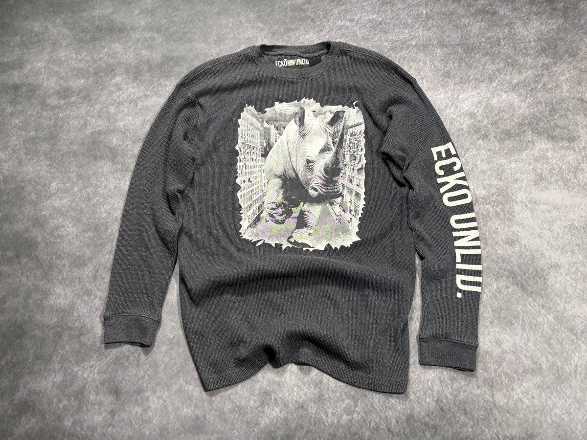 Ecko Unltd. Y2K Ecko Unltd Thermal Longsleeve Rhino Print 2000s Vintage Size US L / EU 52-54 / 3 - 11 Thumbnail