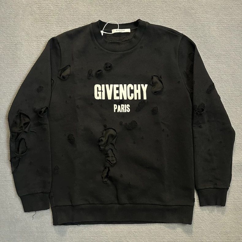 Givenchy Black Destroyed Style Sweatshirt M - Main Image