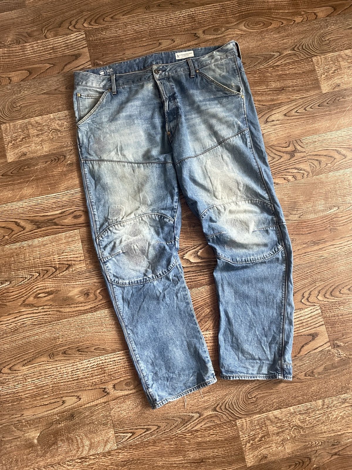 G-Star × Japanese Brand × Vintage Vintage G Star raw jeans double knee rare ultra baggy jeans Size US 36 / EU 52 - 2 Thumbnail