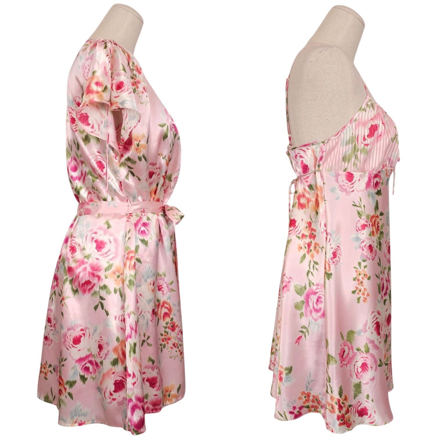 Oscar De La Renta Oscar de la Renta Pink Label Satin Robe & Nightgown Set S Size ONE SIZE - 4 Thumbnail