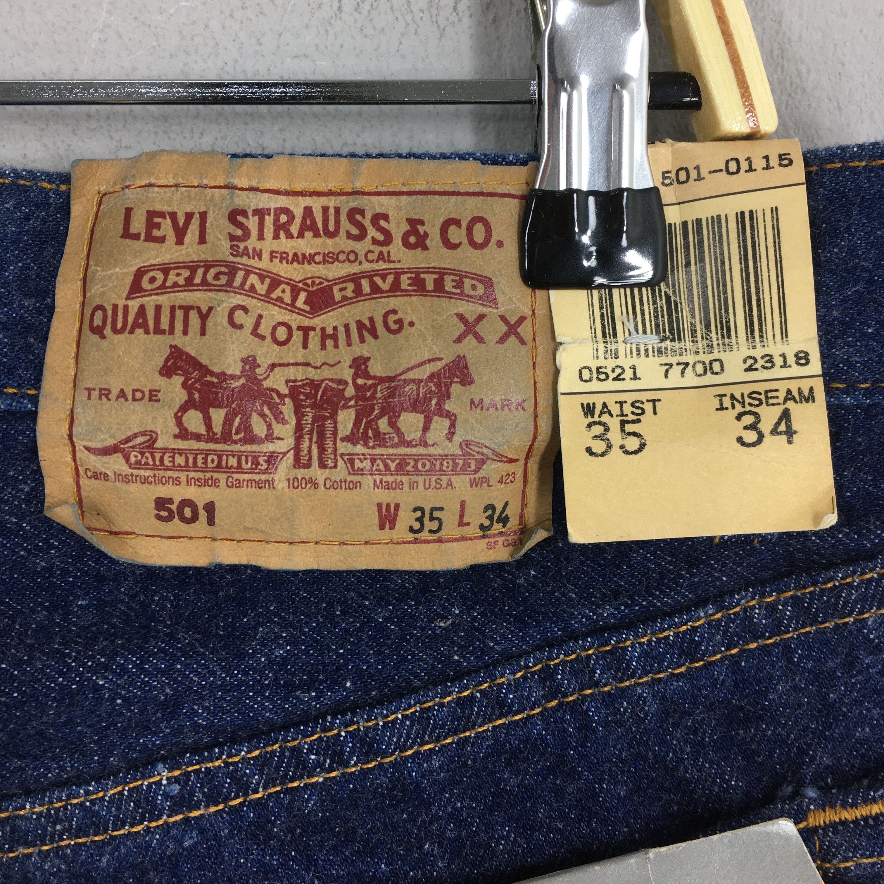 Levi's Size 32x33.5 Vintage 90s Levi's 501 Faded Blue Jeans S2080 Size US 32 / EU 48 - 11 Thumbnail