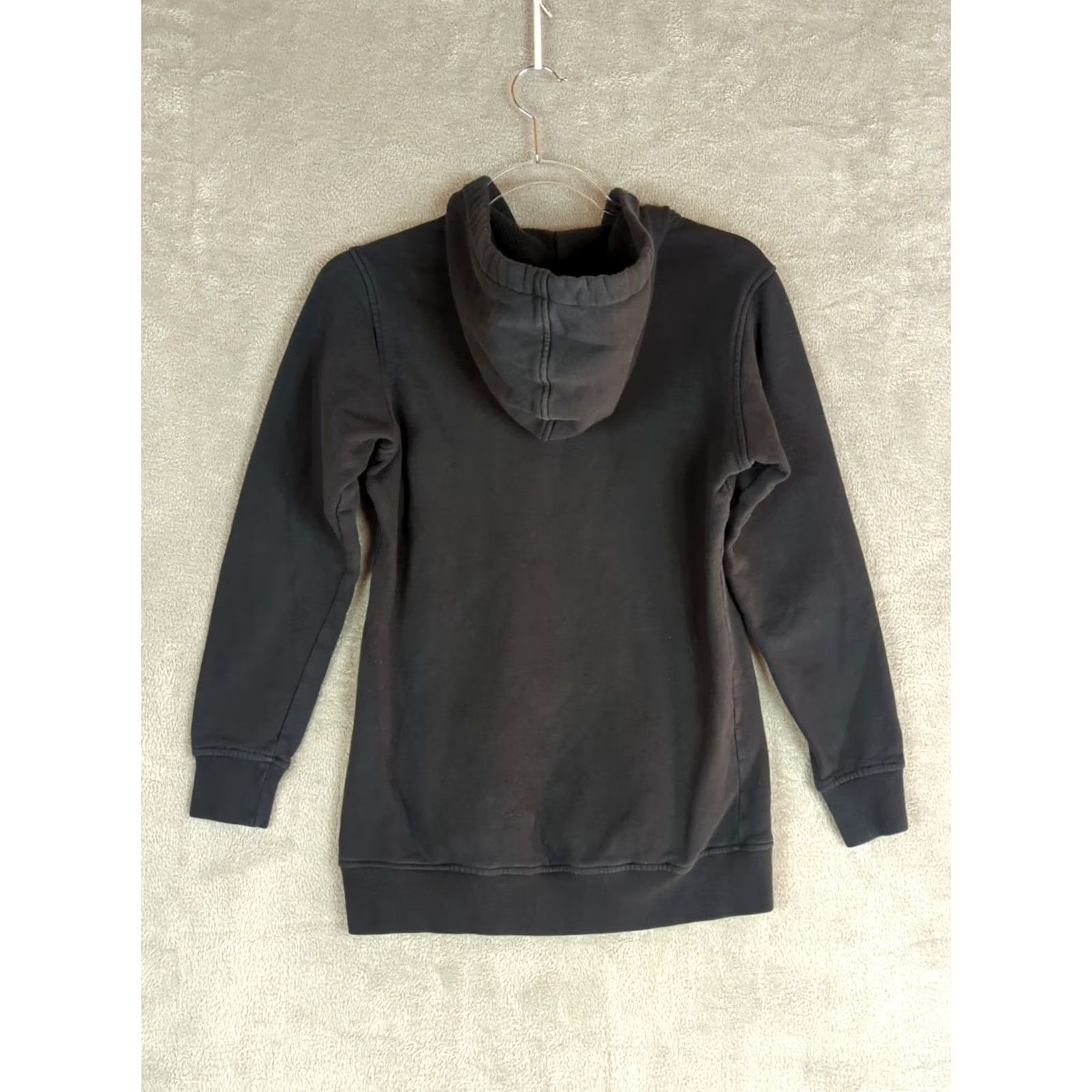 Vintage L.L. Bean Women's Small Black Henley Hoodie Pullover Hiking Camping Activewear Fleece Pockets Logo Buttons Hooded Modern Outdoor Size S / US 4 / IT 40 - 2 Thumbnail