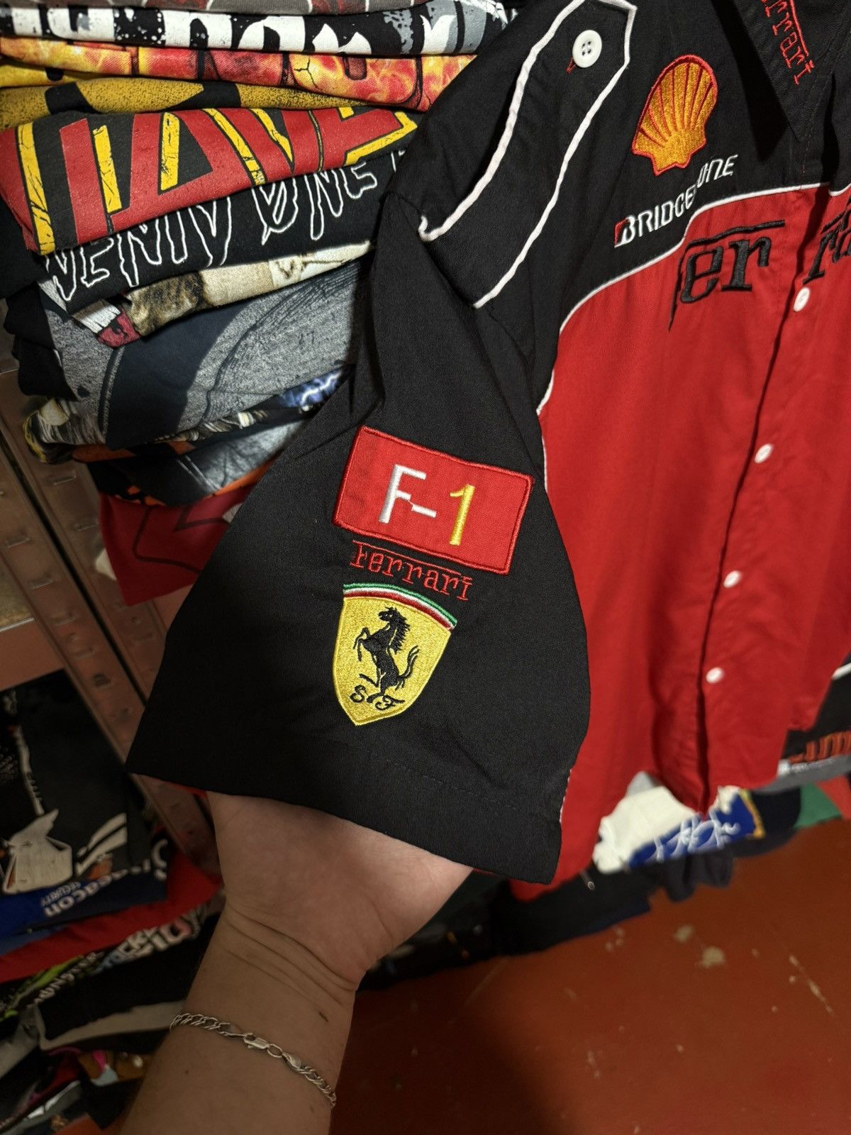Vintage Vintage Ferrari Scuderia F1 Racing Retro Button Shirt Size US XXL / EU 58 / 5 - 8 Thumbnail