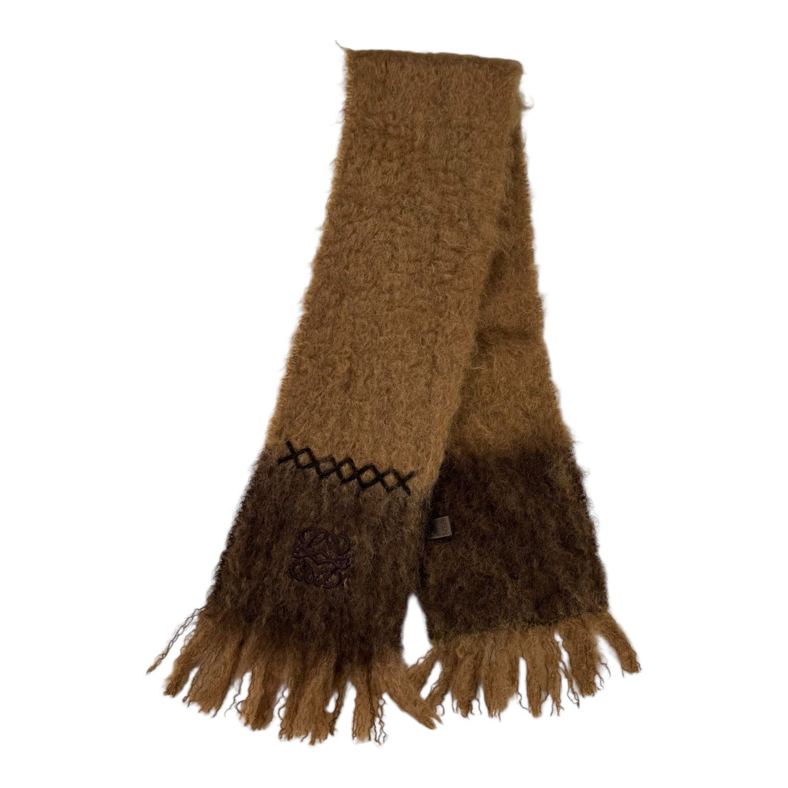 Loewe Loewe Brown Mohair & Wool Scarf Size ONE SIZE - 1 Thumbnail