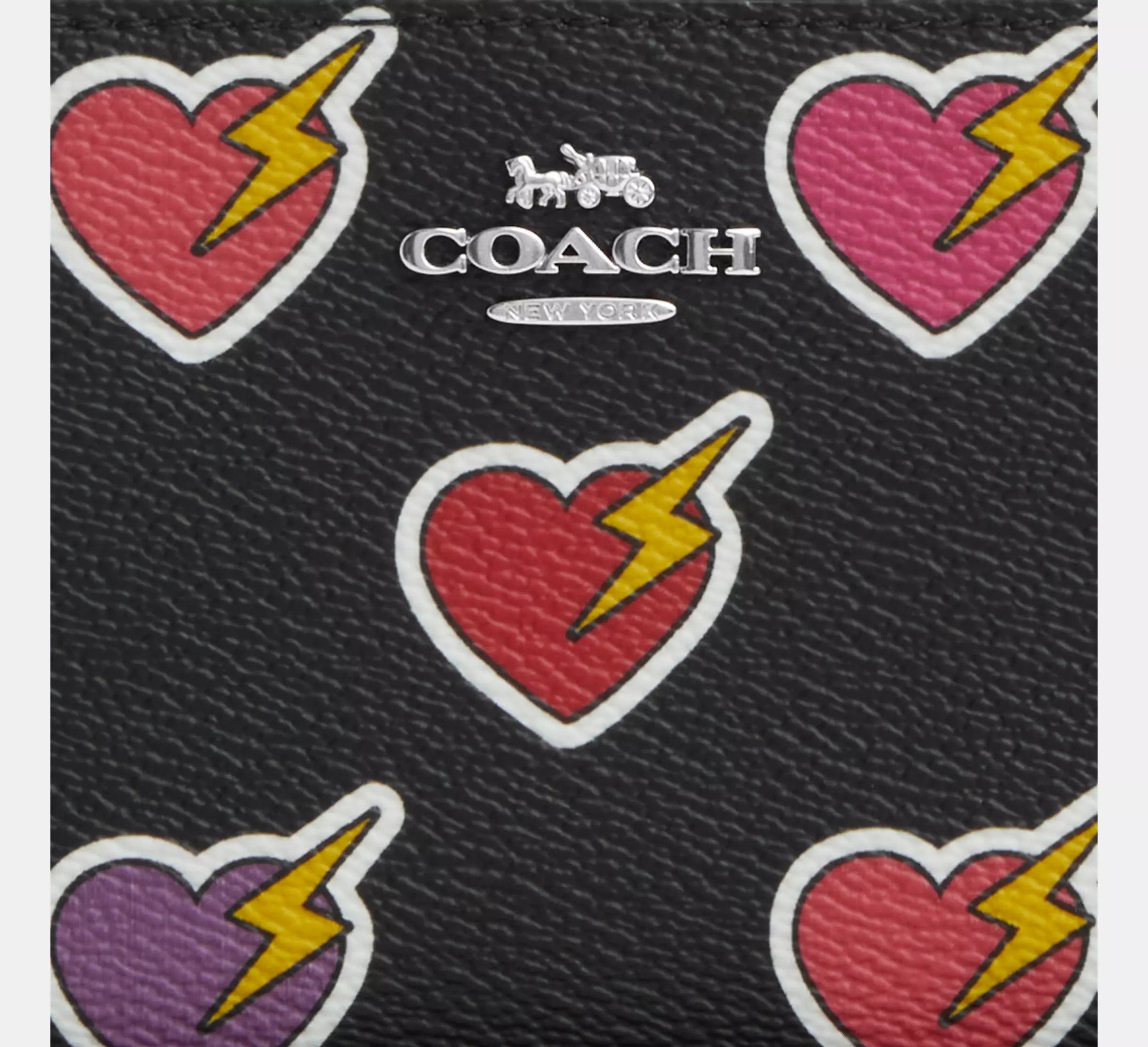 Coach Long Zip Around Wallet With Heart Bolt Print CW476 Size ONE SIZE - 8 Thumbnail