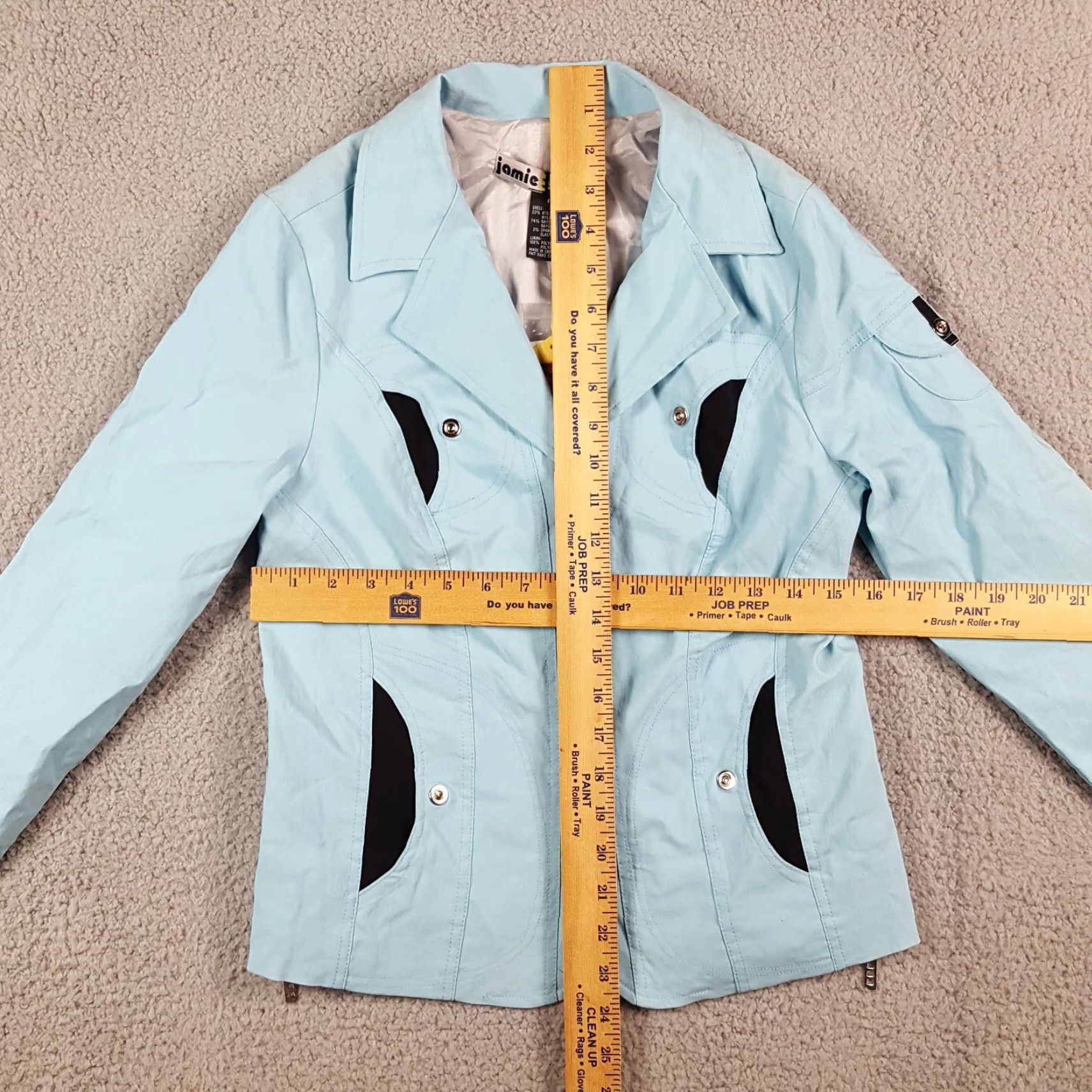 Vintage VINTAGE Jamie Sadock Womens Petite Small Stretch Button Up Windbreaker Jacket Shirt (Windbreaker) Size S / US 4 / IT 40 - 3 Thumbnail