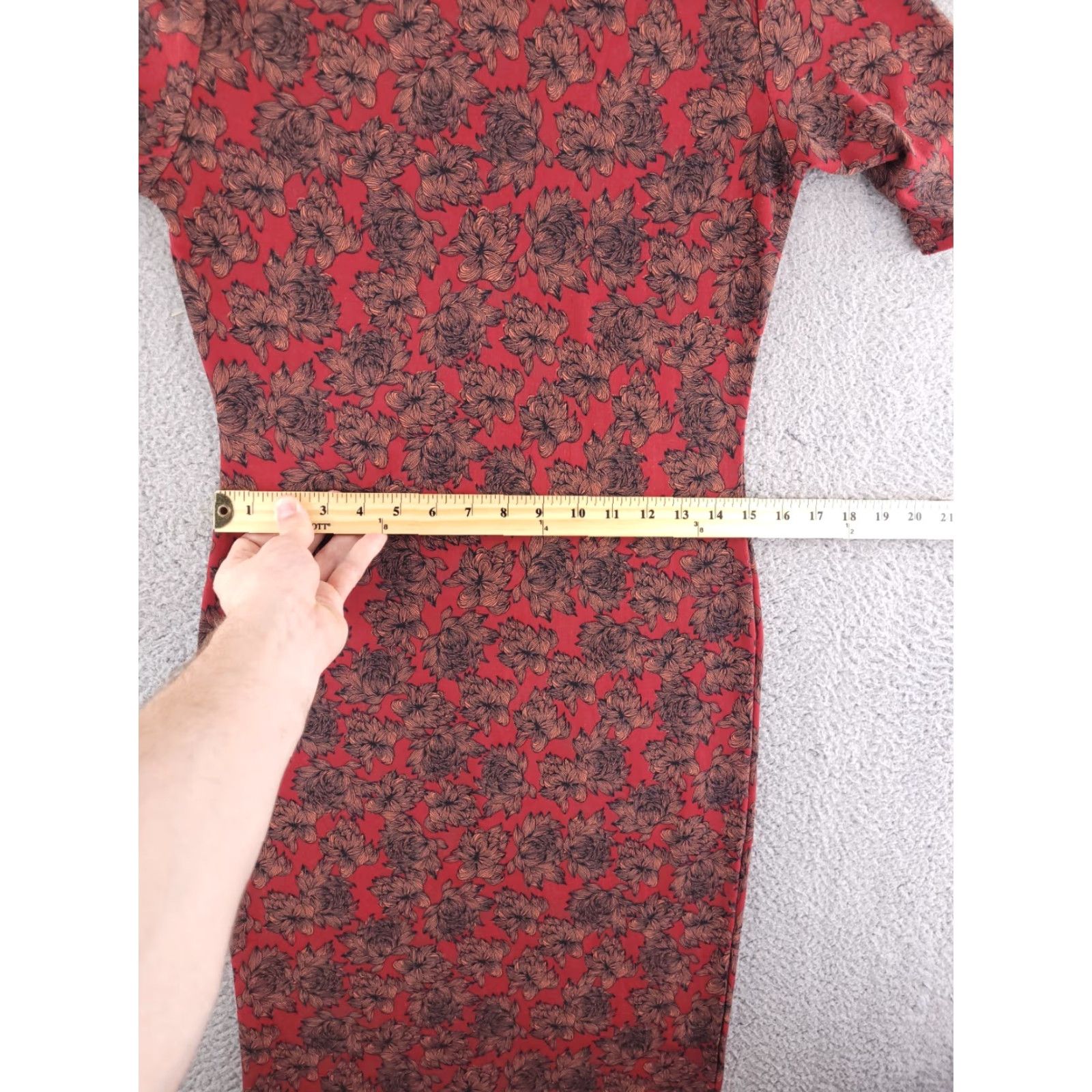 Vintage LulaRoe Floral Print Dress Womens Small Red Dress Midi Floral Pattern Women S Red LuLaRoe Pencil Dress Size S / US 4 / IT 40 - 5 Thumbnail