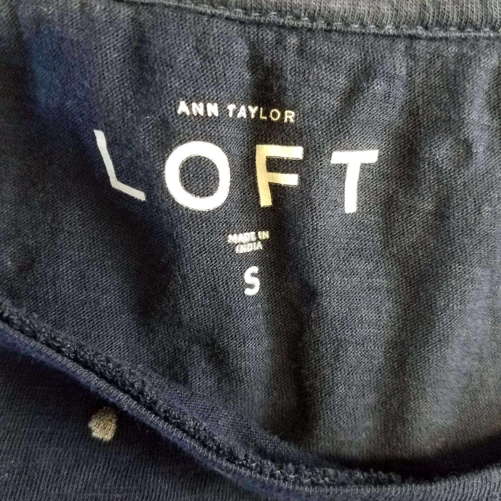 Ann Taylor Ann Taylor LOFT Womens Top T-Shirt Short Sleeve Blue Polka Dot Cotton Sz S Size S / US 4 / IT 40 - 4 Thumbnail