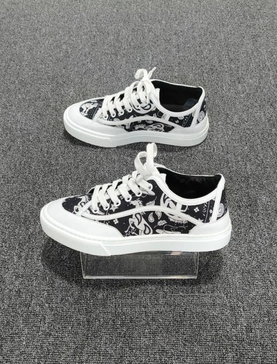 Hermes Hermes Get Black White Printed Sneakers. Size US 5 / IT 35 - 2 Thumbnail