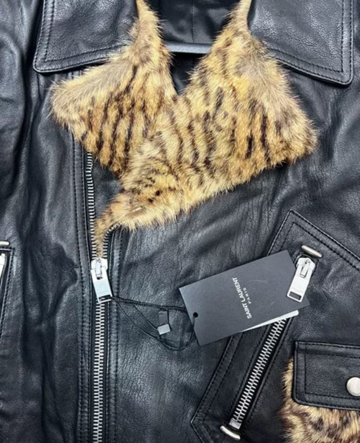 Saint Laurent Paris × Yves Saint Laurent Saint Laurent SLP genuine 14 motorcycle leather jacket Size US L / EU 52-54 / 3 - 3 Thumbnail