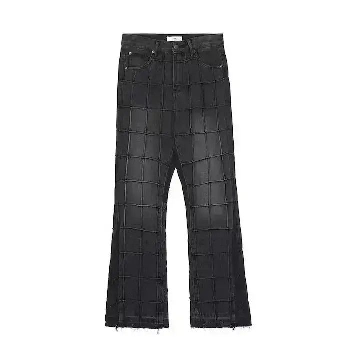 Japanese Brand Plaid Stacked Denim Jeans Size US 30 / EU 46 - 6 Thumbnail