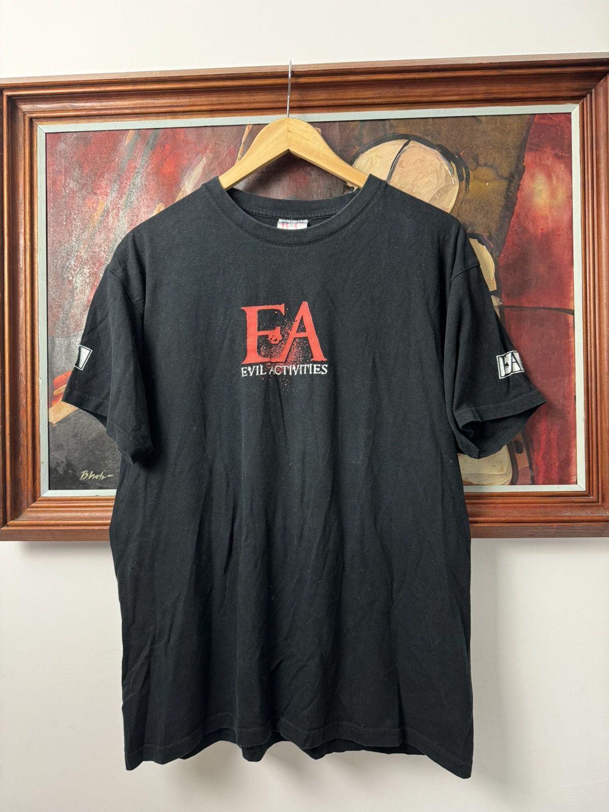 Vintage Band Tee Hardcore Techno Evil Activities DJ Group