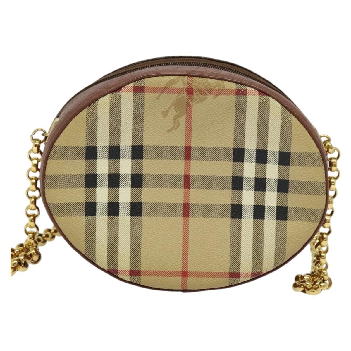 Burberry Burberry Nova Check Chain Shoulder Bag Pvc Leather Brown Size ONE SIZE - 2 Thumbnail
