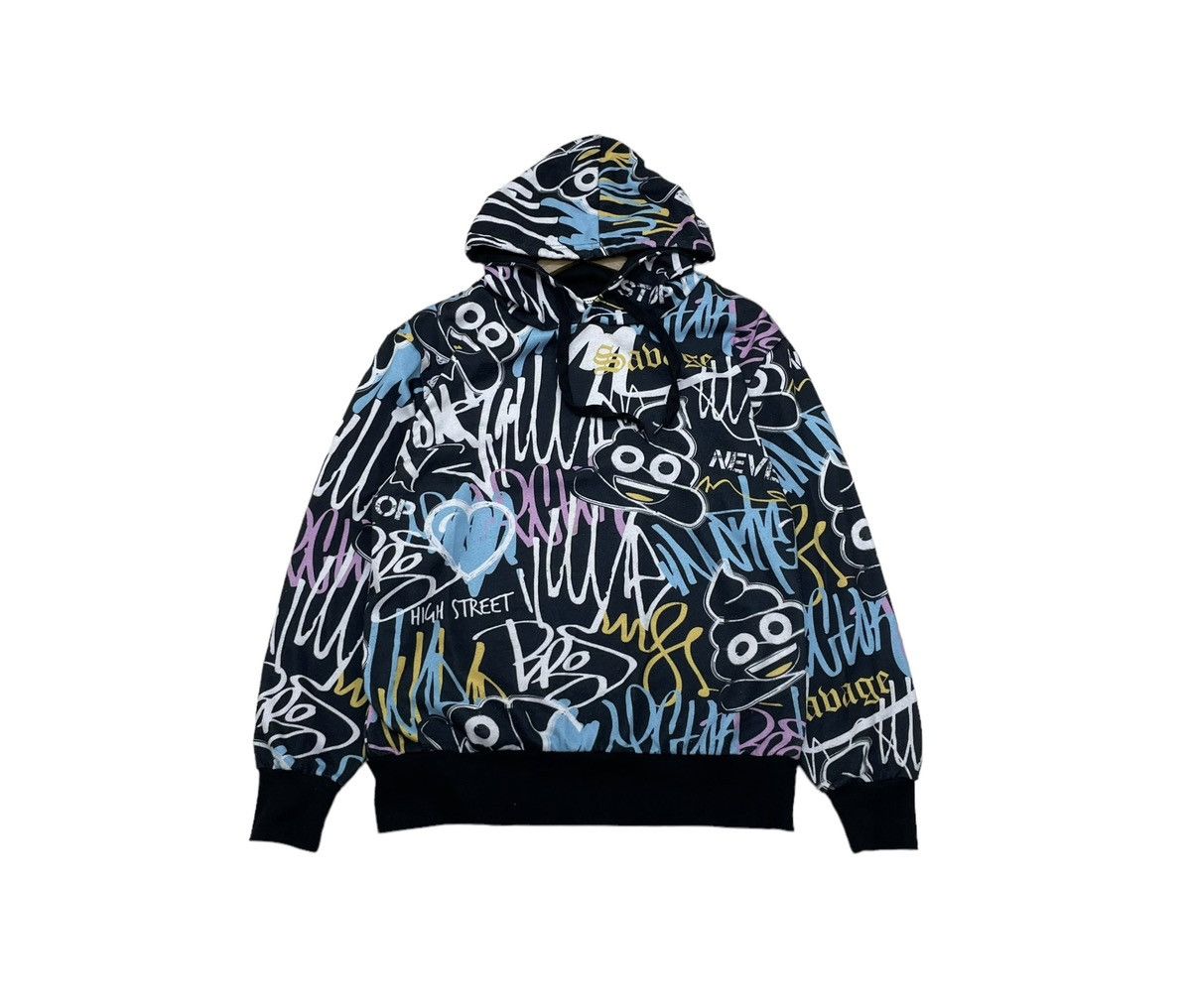 Angel Blue × Hysteric Glamour × Le Grande Bleu (L.G.B.) Japanese Brand Full Print Emoji Pullover Sweater Hoodie Size US M / EU 48-50 / 2 - 2 Thumbnail