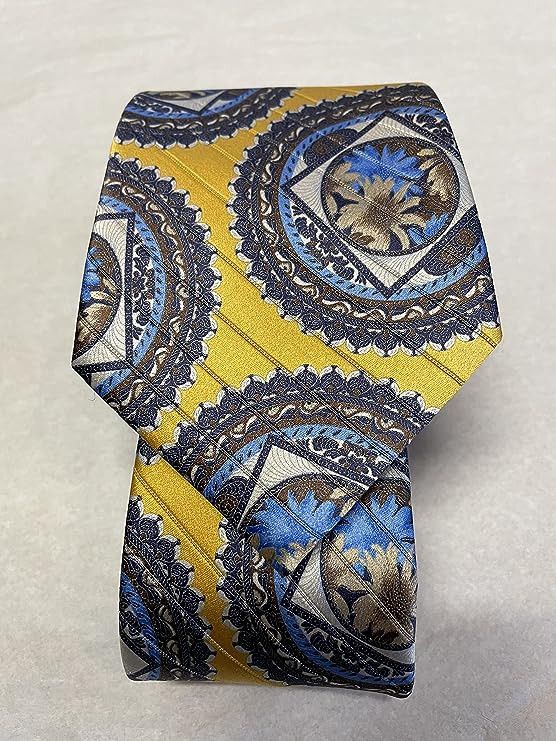 Ermenegildo Zegna Ermenegildo Zegna Metallic Circle Medallion Yellow Tie Size ONE SIZE - 6 Thumbnail