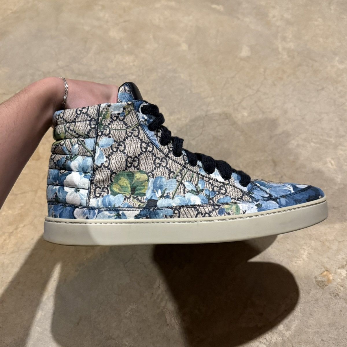 Gucci Gucci GG Supreme Bloom Print High Top Sneakers US 11.5 Size US 11.5 / EU 44-45 - 8 Thumbnail