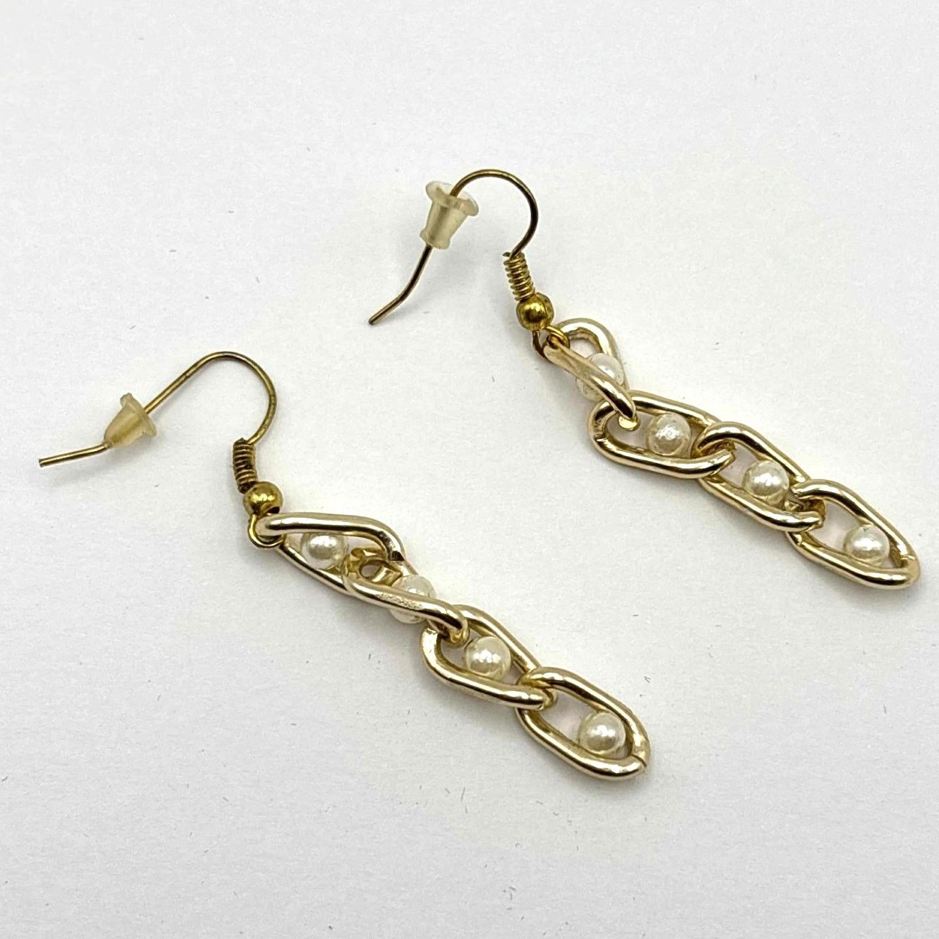 Other Gold Pearl Chain Earrings Size ONE SIZE - 3 Thumbnail
