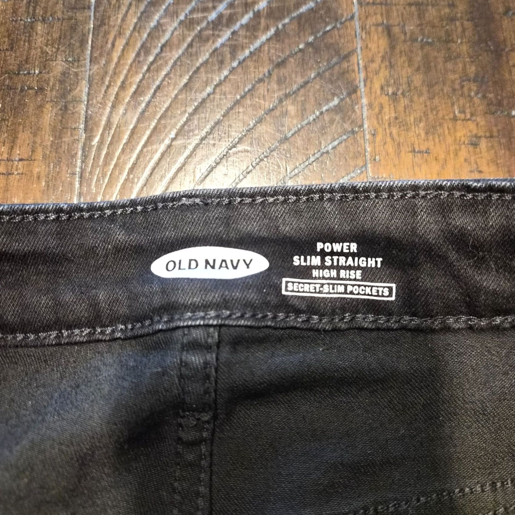 Old Navy Old Navy Women Jeans Slim Straight Power 12 Petite High Rise Black Size 34" / US 12 / IT 48 - 3 Thumbnail