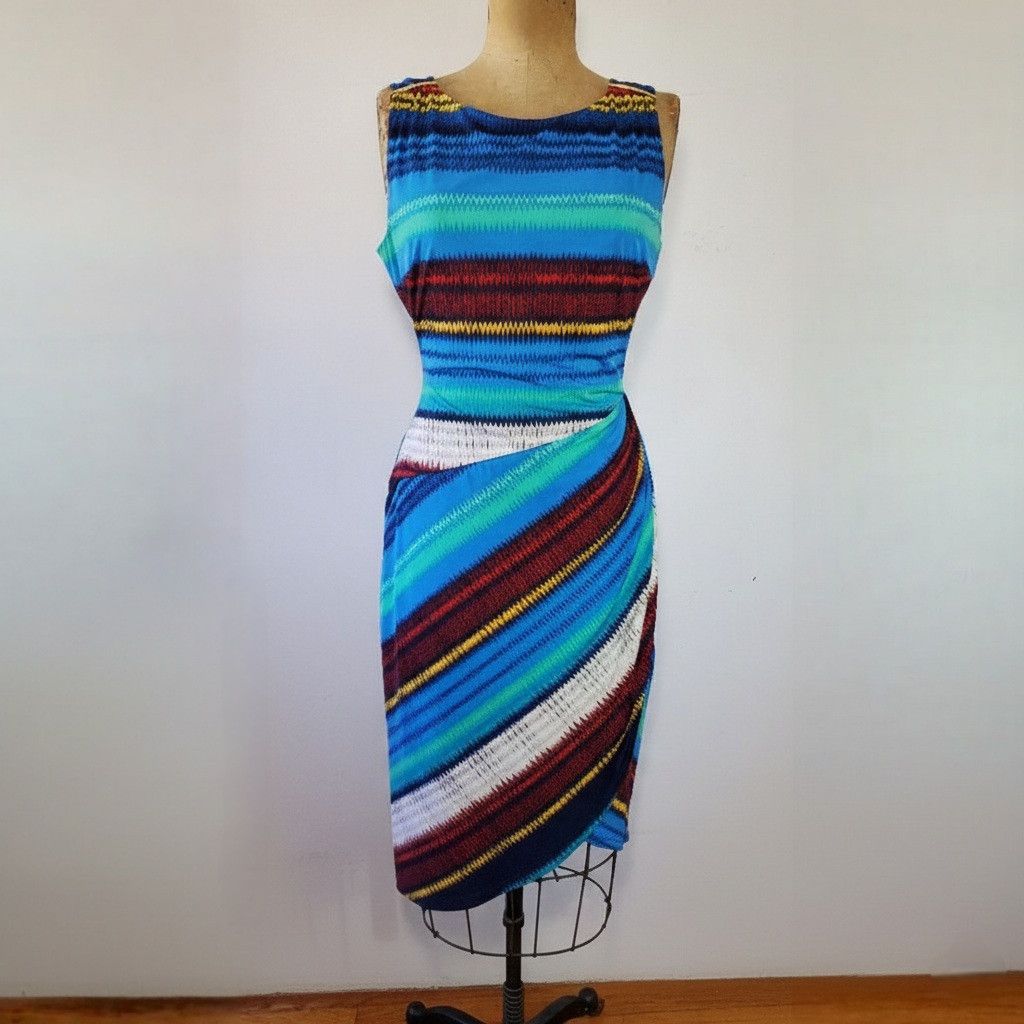 Other Rafaella L/XL Dress Tank Rainbow Tulip Wrap Skirt Midi Body Size L / US 10 / IT 46 - 1 Thumbnail