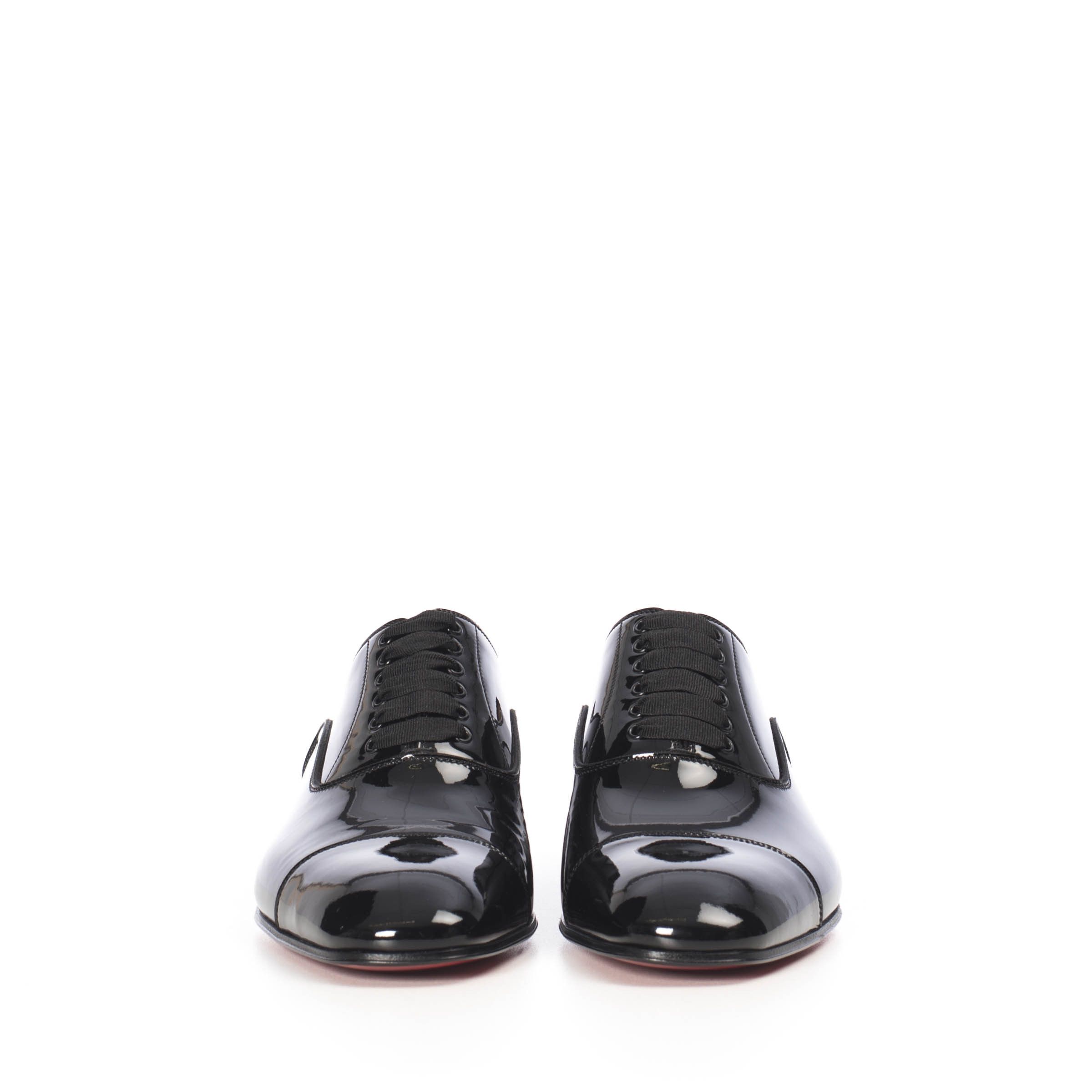 Christian Louboutin Black Patent Leather Greggo Oxford Shoes Size 40 Size US 7 / EU 40 - 2 Thumbnail