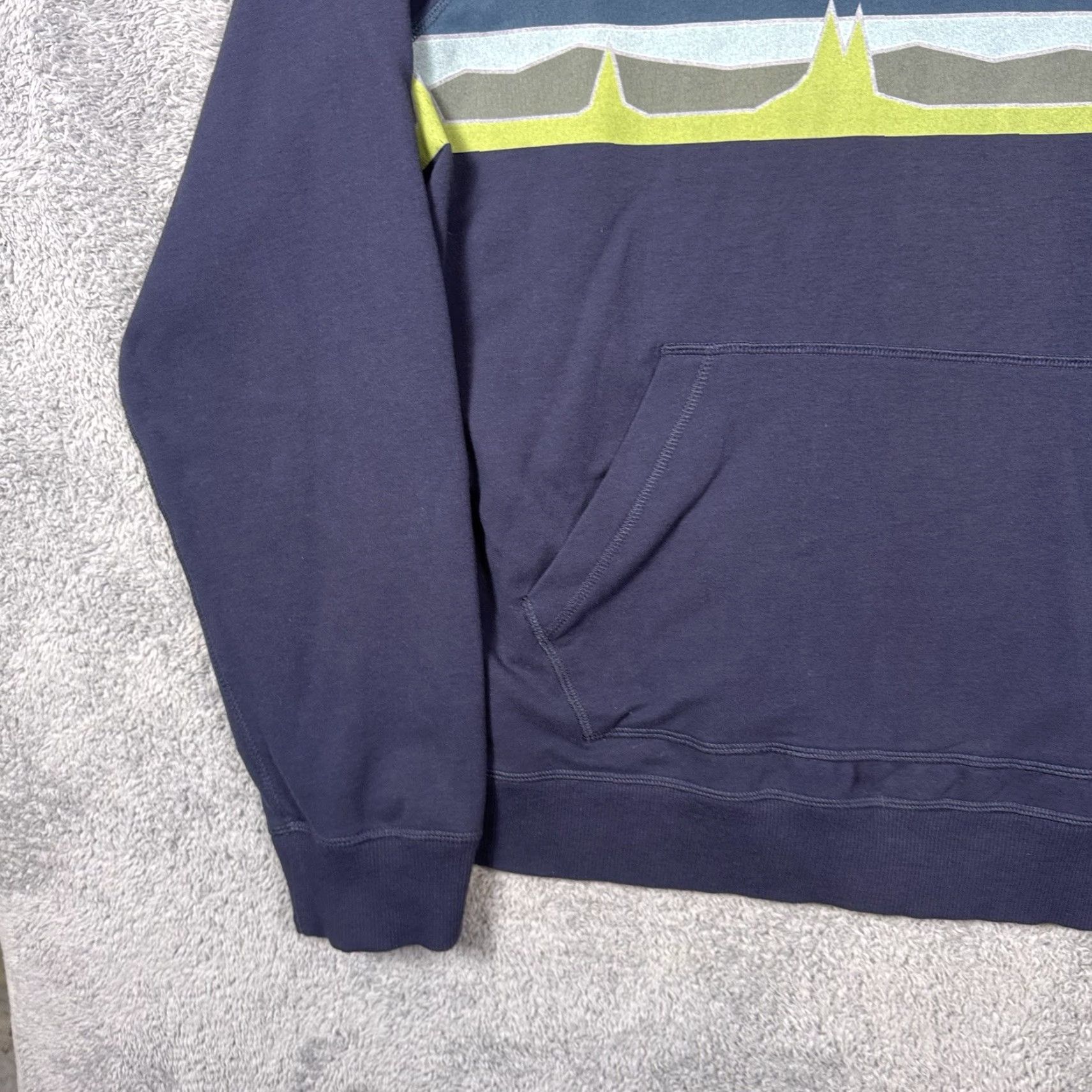 Vintage L.L. Bean Hoodie Mens L Blue Graphic Print Surfer Hiking Camp Horizon Mountain 515599 Pullover) Size US L / EU 52-54 / 3 - 3 Thumbnail