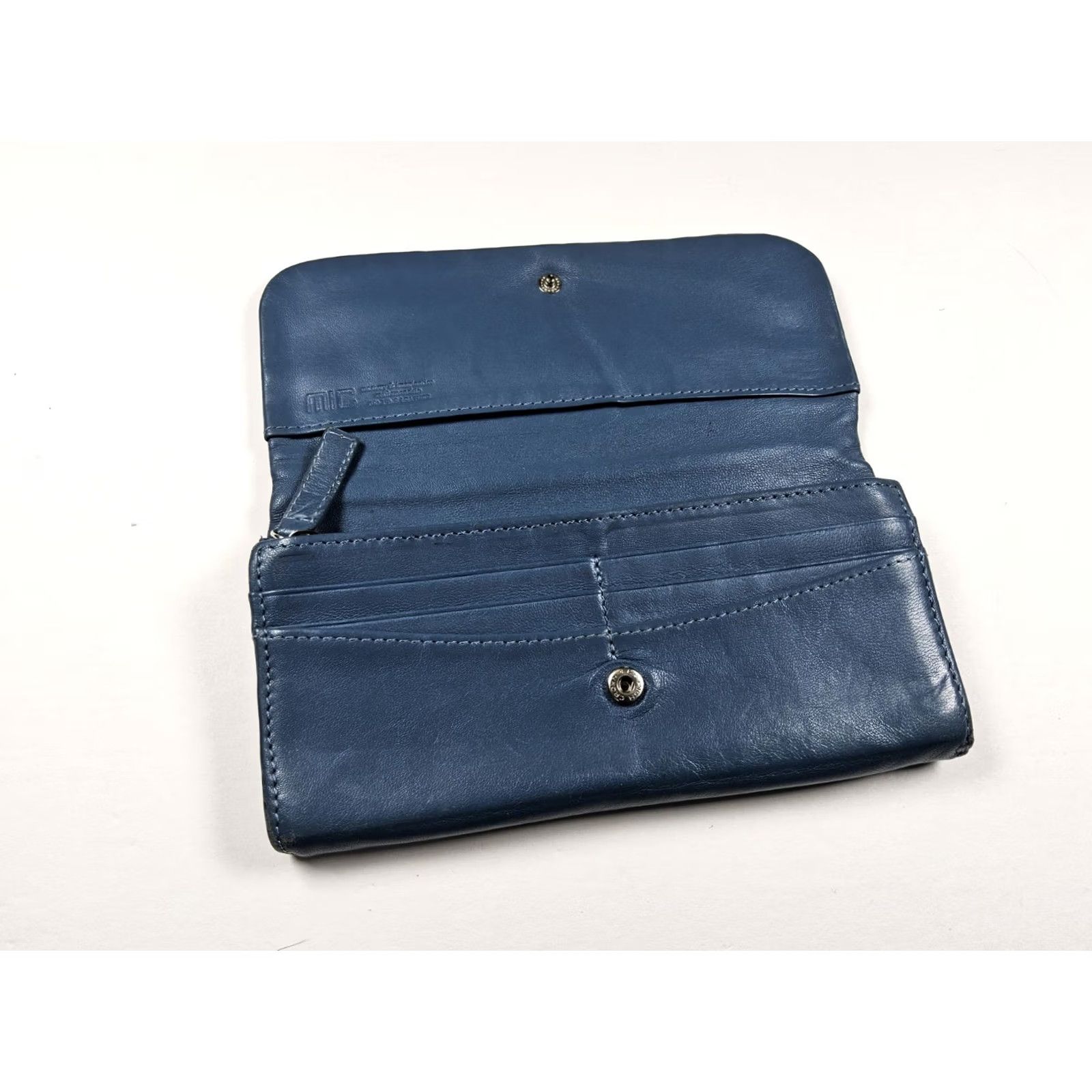Vintage MIC Wallet Women Blue Leather Full Size Leather Wallet Snap RF 7.5x4 Size ONE SIZE - 6 Thumbnail