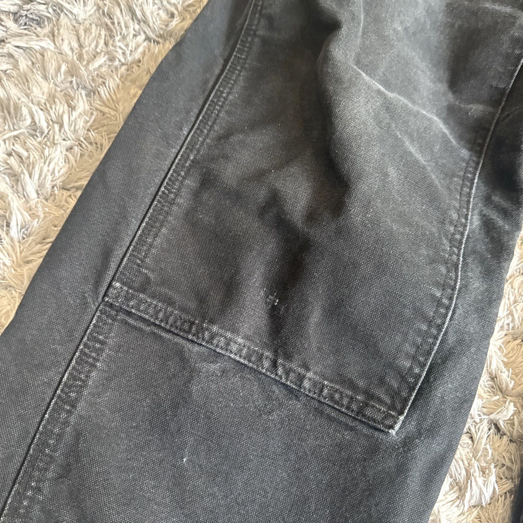 Carhartt VINTAGE Carhartt Jeans 00s Black Double Knee Carpenter Workwear Men’s 38x27 Straight 90s Mens Size US 38 / EU 54 - 4 Thumbnail