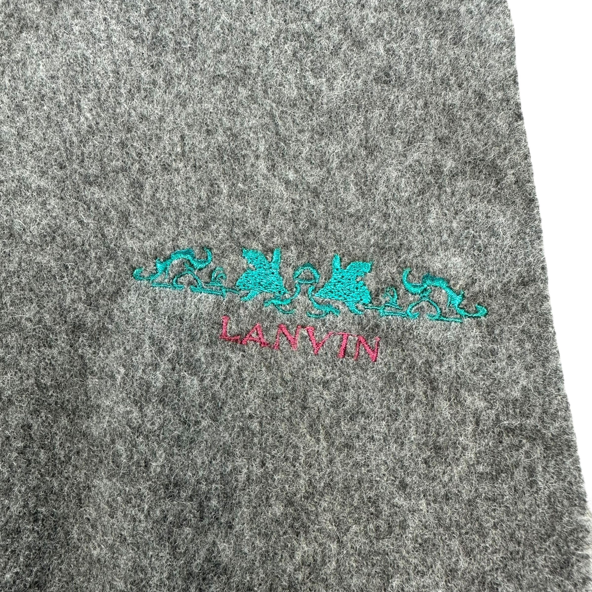 Lanvin Vintage LANVIN Pure Lambswool Muffler Neckwear #A62-1492 Size ONE SIZE - 5 Thumbnail
