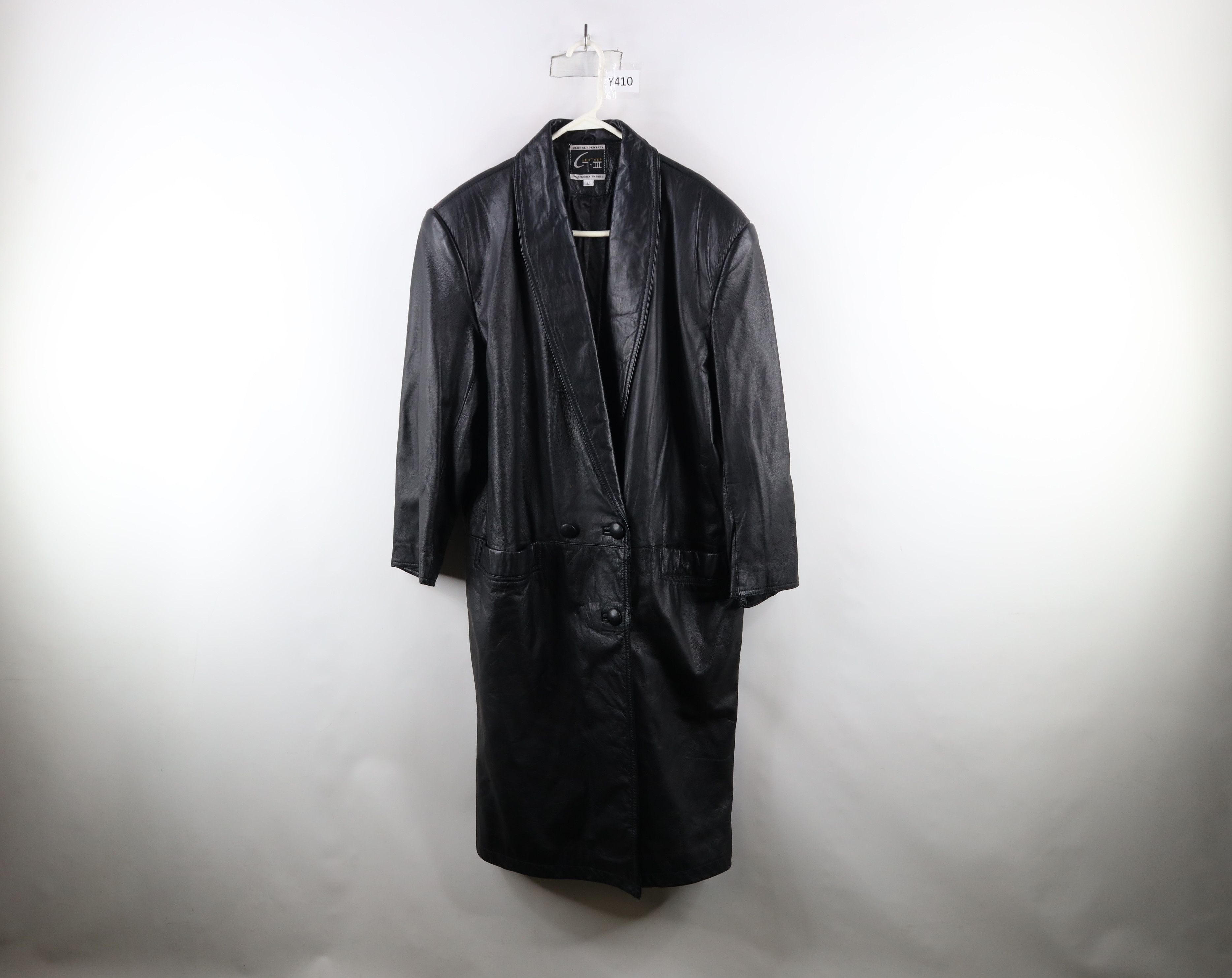 Vintage Vintage 90s Streetwear Gothic Leather Full Length Jacket Size L / US 10 / IT 46 - 1 Thumbnail
