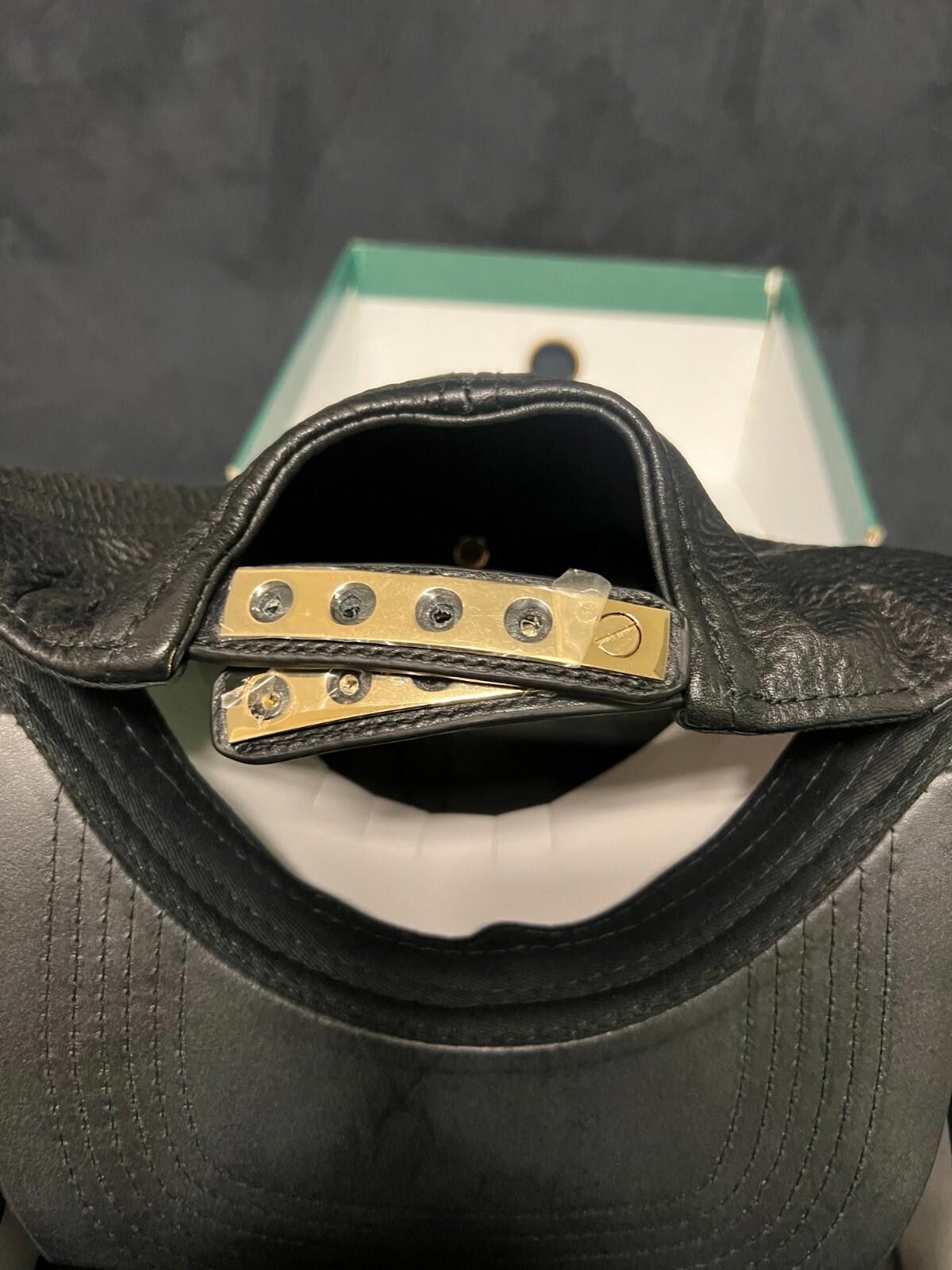 Buscemi BUSCEMI SCREWBACK CAP 2001SBHC PEBBLED COW LEATHER BLACK HAT Size ONE SIZE - 6 Thumbnail