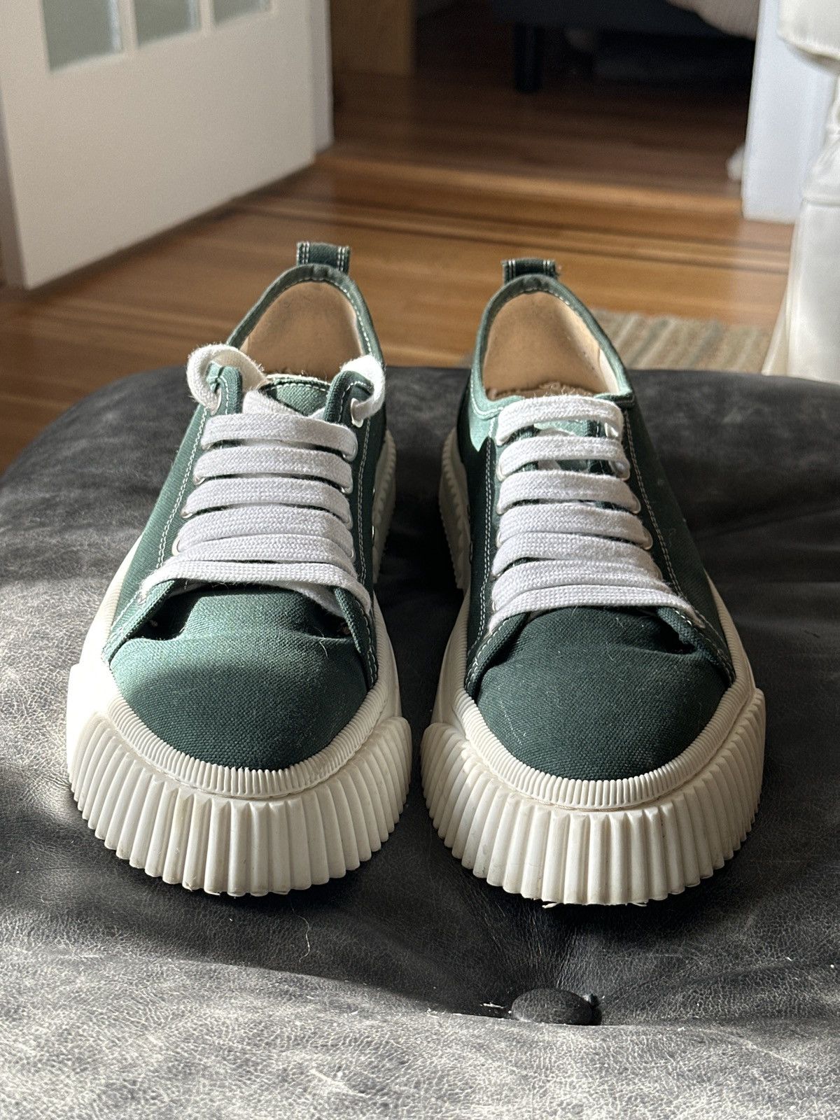 AMI AMI Paris Low Top Sneakers – Green Canvas Size US 11 / EU 44 - 5 Thumbnail