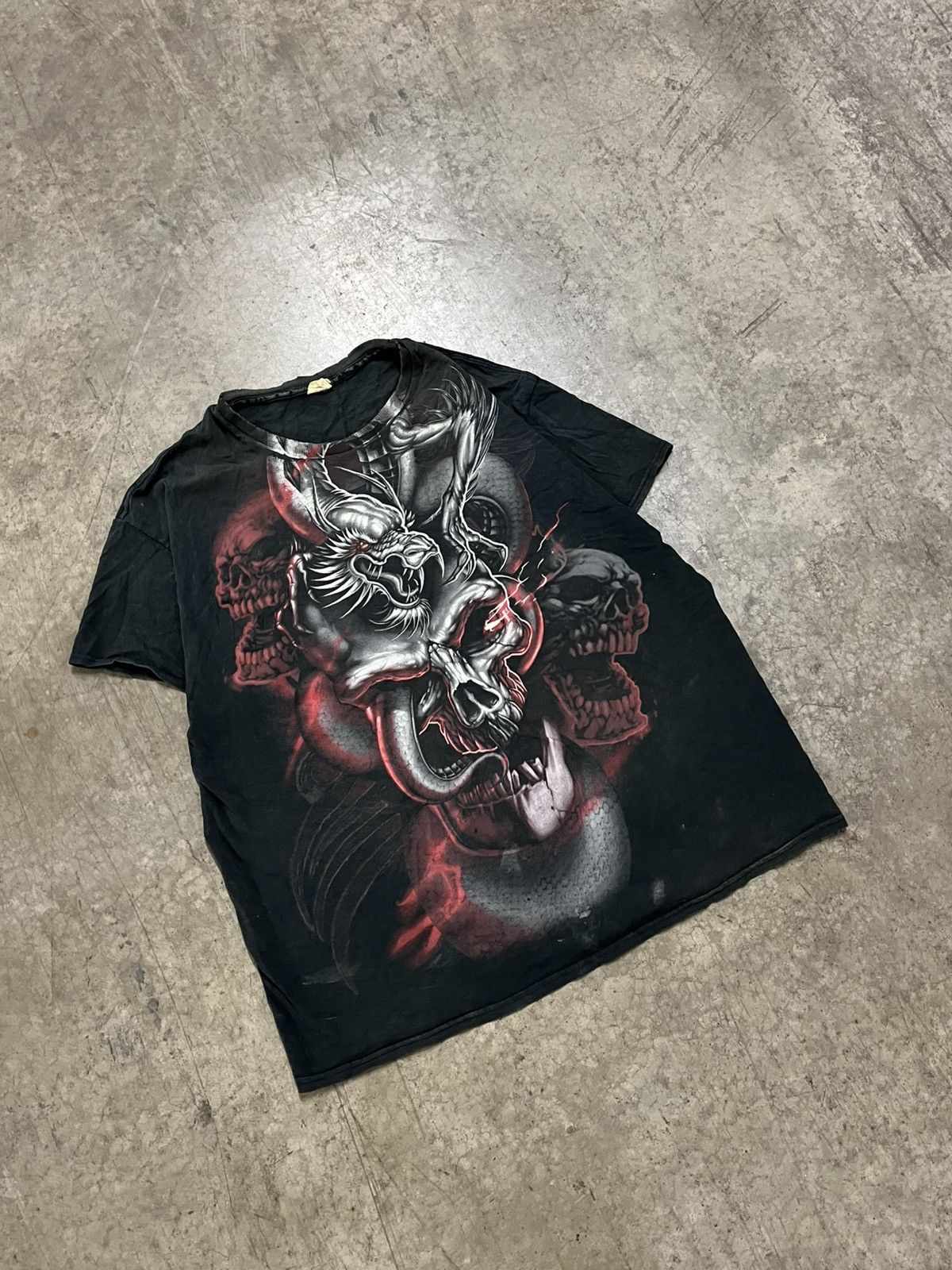 Affliction × JNCO × Tapout Y2k grunge opium skull dragon Jnco style tee hype rare Size US XL / EU 56 / 4 - 2 Thumbnail