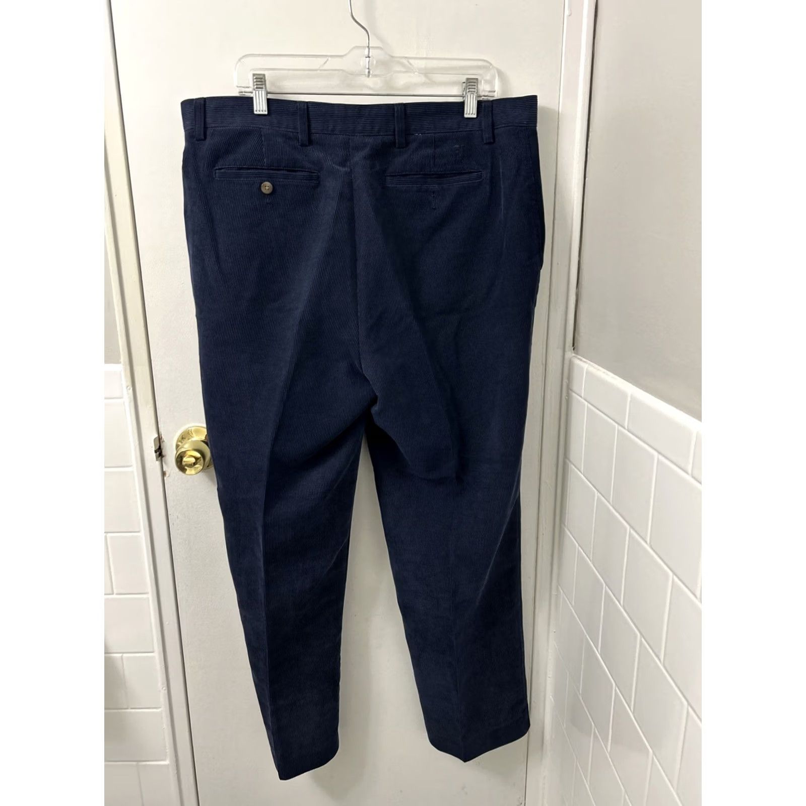 Footjoy FootJoy Pants Mens 38x30 Blue Corduroy Flat Front Straight Leg Trousers, 5-Pocket, Logo Accents, Classic Fit, 90s Preppy Size US 38 / EU 54 - 5 Thumbnail