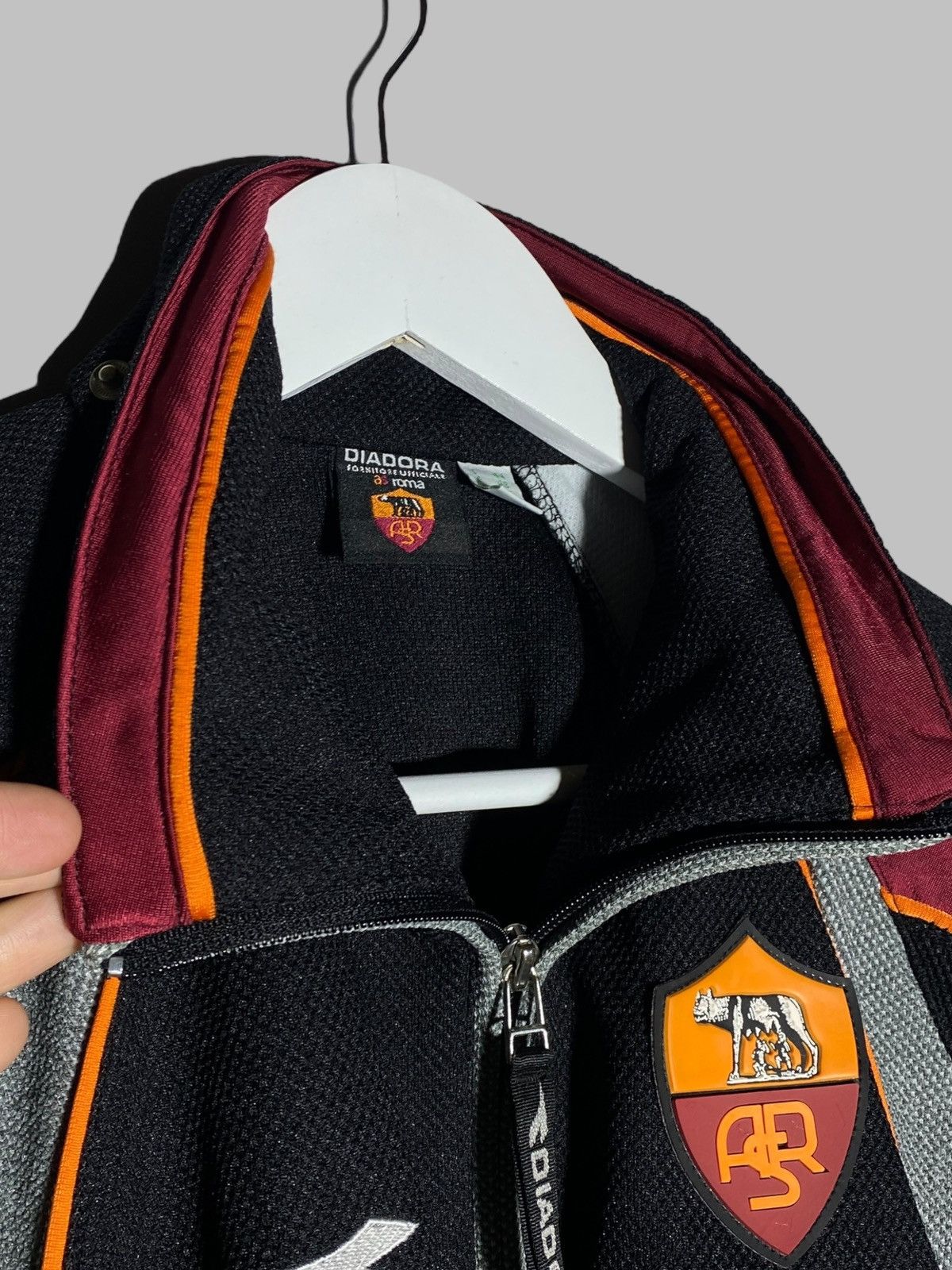 Diadora × Vintage Vintage 90s AS Roma Diadora Full Zip Top Stylish Sportwear Size US S / EU 44-46 / 1 - 14 Thumbnail