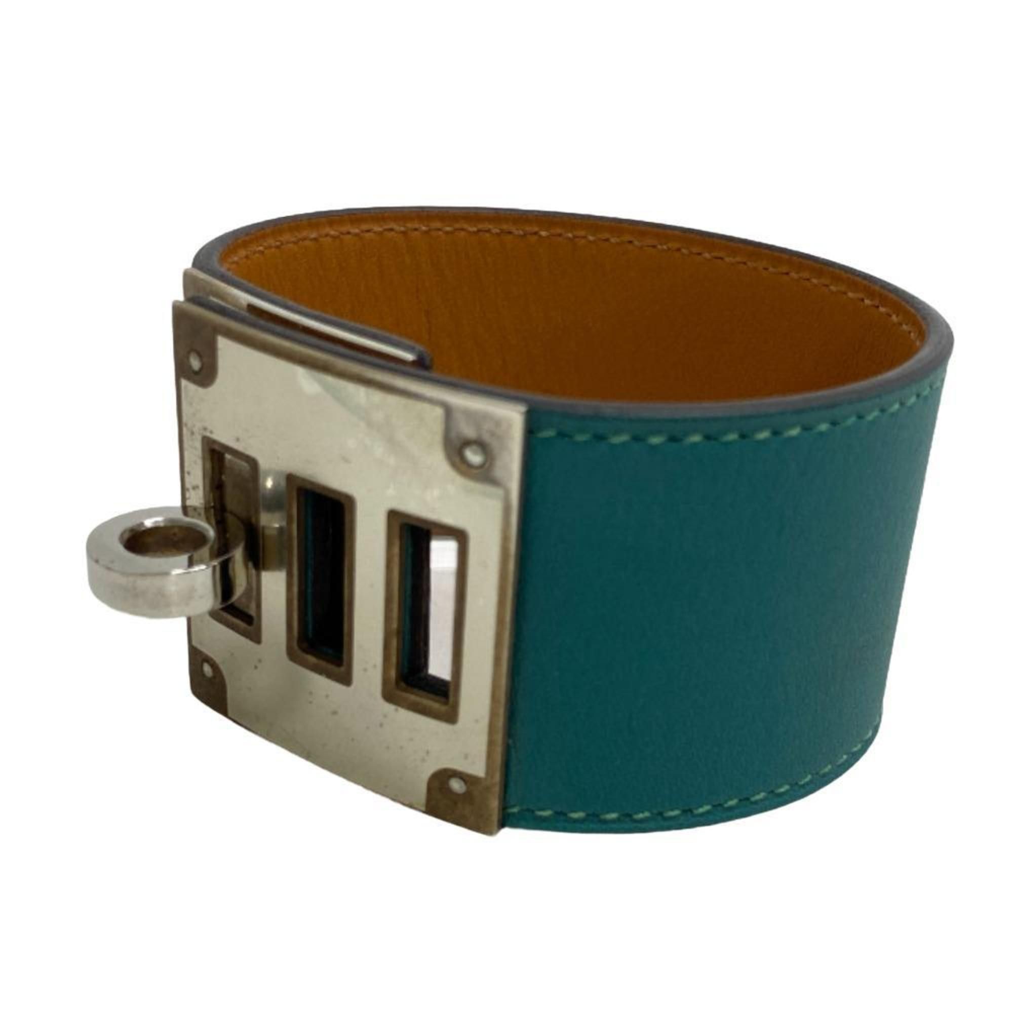 image of Hermes Kelly Dog Bracelet Green Ladies in Gold, Women's