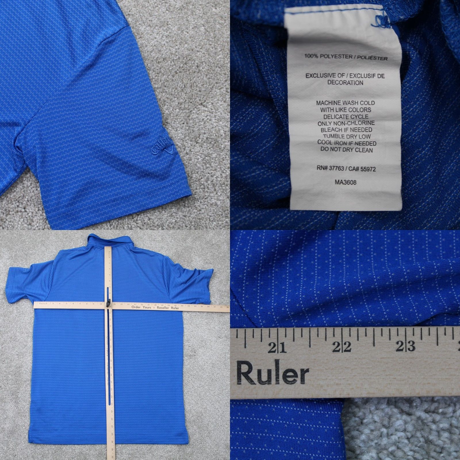 Callaway Callaway Opti-Dri Polo Shirt Mens Medium Blue Golf Polyester Short Sleeve Size US M / EU 48-50 / 2 - 8 Thumbnail