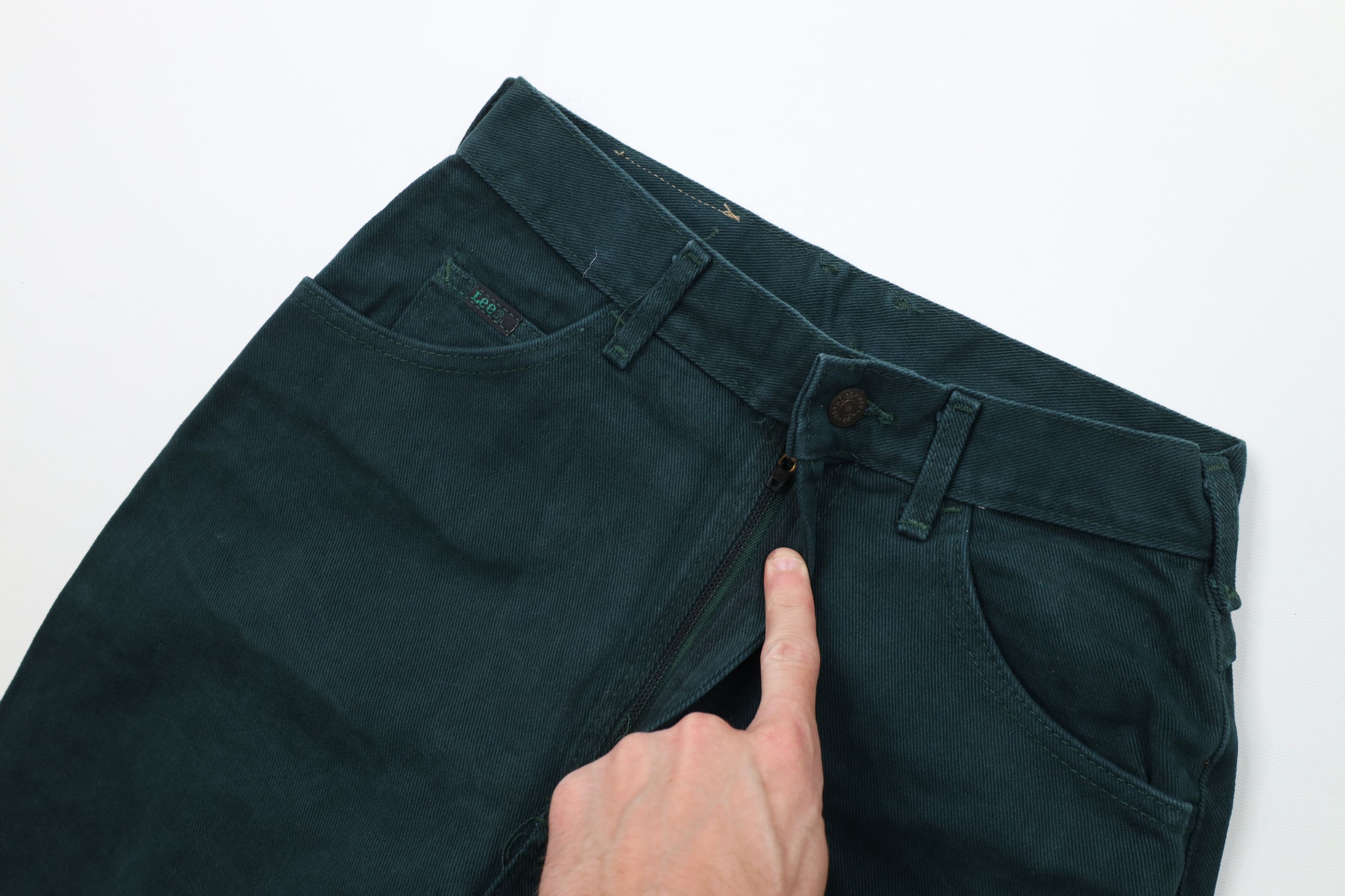 Lee Deadstock Vintage 90s Lee Fit Tapered Leg Jeans Green USA Size 30" / US 8 / IT 44 - 6 Thumbnail