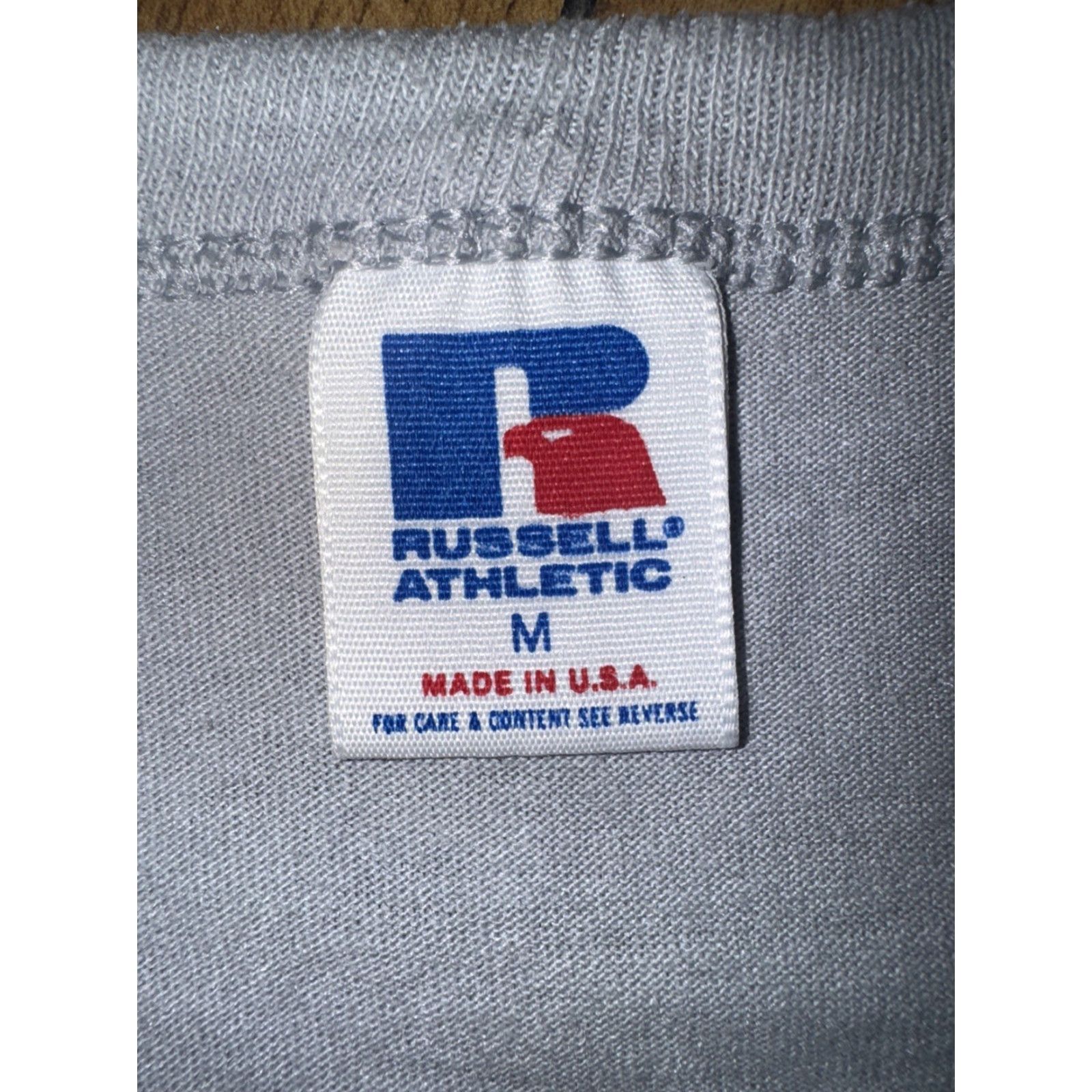 Russell Athletic VINTAGE Russell Athletic Henley Baseball T-Shirt Bulldogs Gray USA Made Mens M Short Sleeve Cotton Blend Size US M / EU 48-50 / 2 - 4 Thumbnail