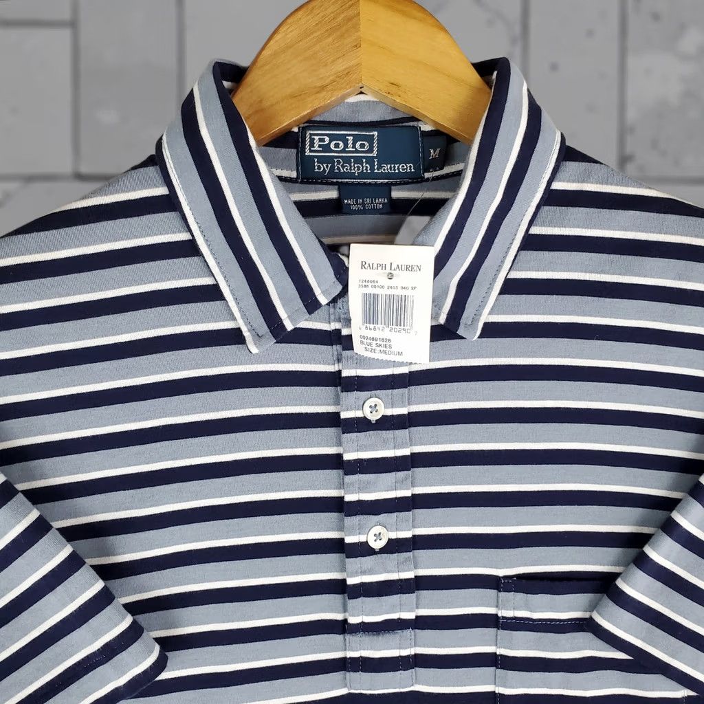 Polo Ralph Lauren Polo Ralph Lauren Polo Shirt Slim Fit Blue 100% Cotton Marine Outfitters New With Tags Mens Adult Medium Blue/White Stripes Size US M / EU 48-50 / 2 - 1 Thumbnail