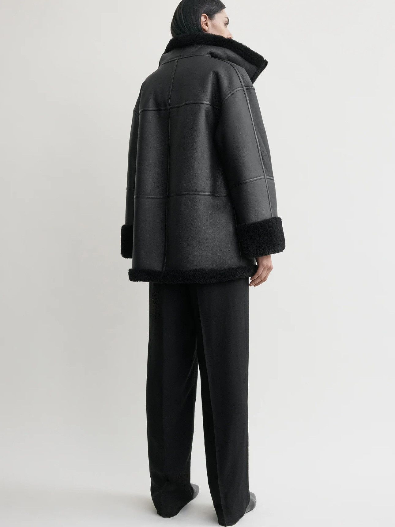 Toteme Toteme Signature shearling jacket black size XXS Size XXS / US 00 / IT 34 - 2 Thumbnail