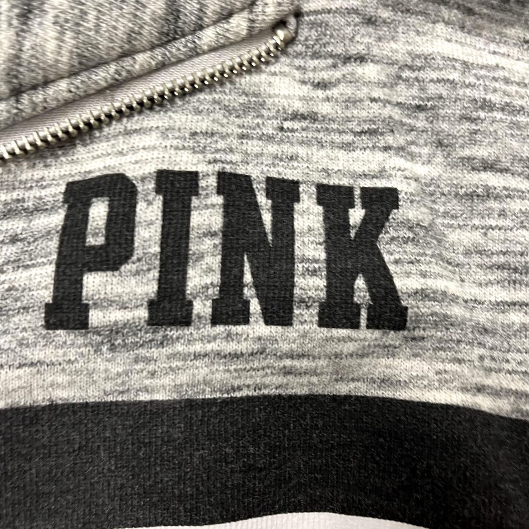 Pinko PINK Victoria's Secret Sweatshirt Womens XS Gray Striped 1/4 Zip Pullover Pullover Mock Neck Sweatshirt Women XS Gray Striped Size XS / US 0-2 / IT 36-38 - 3 Thumbnail