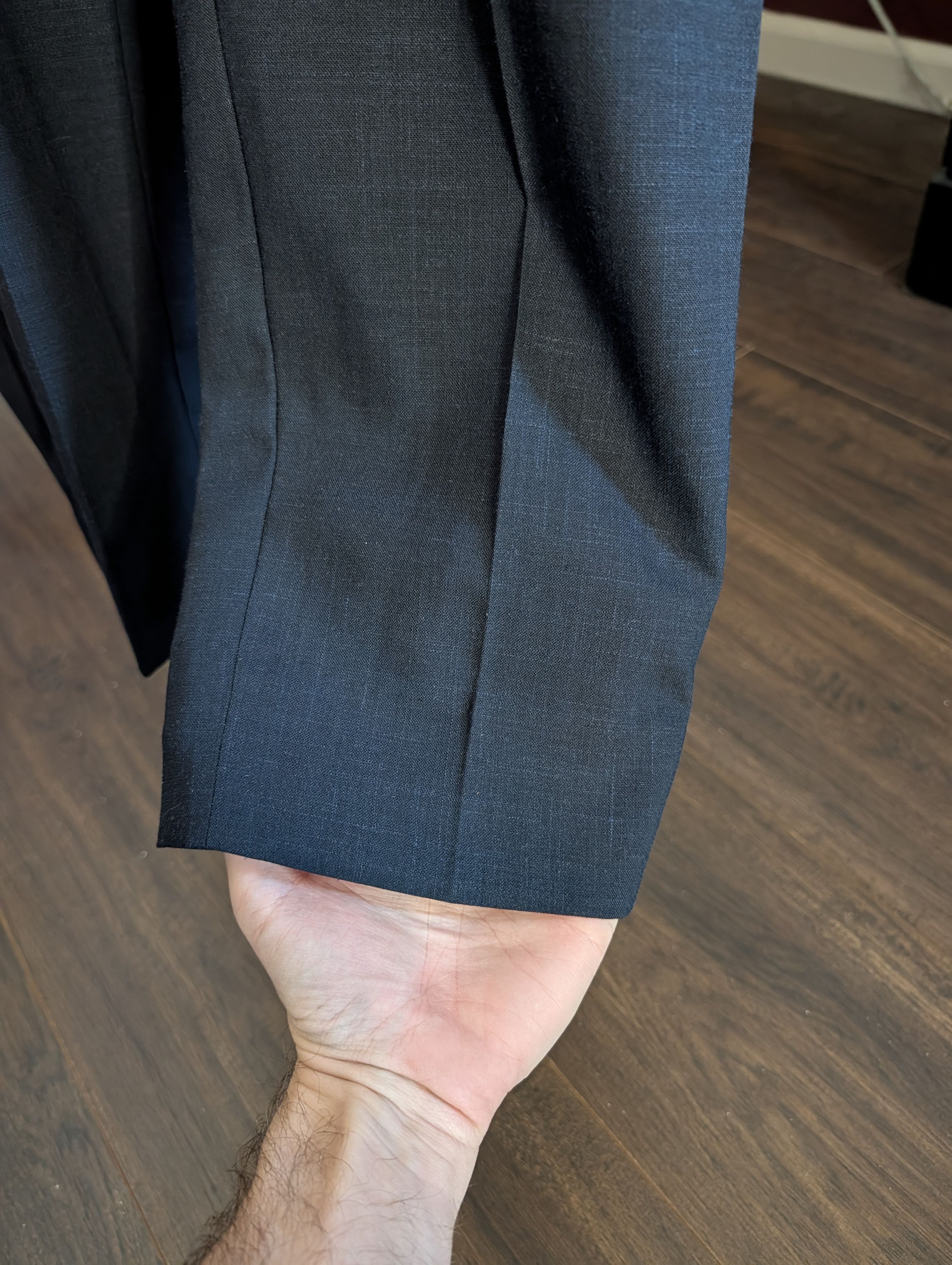 Tiger of Sweden Textured navy wool linen recycled pleated pants like new Size US 38 / EU 54 - 3 Thumbnail