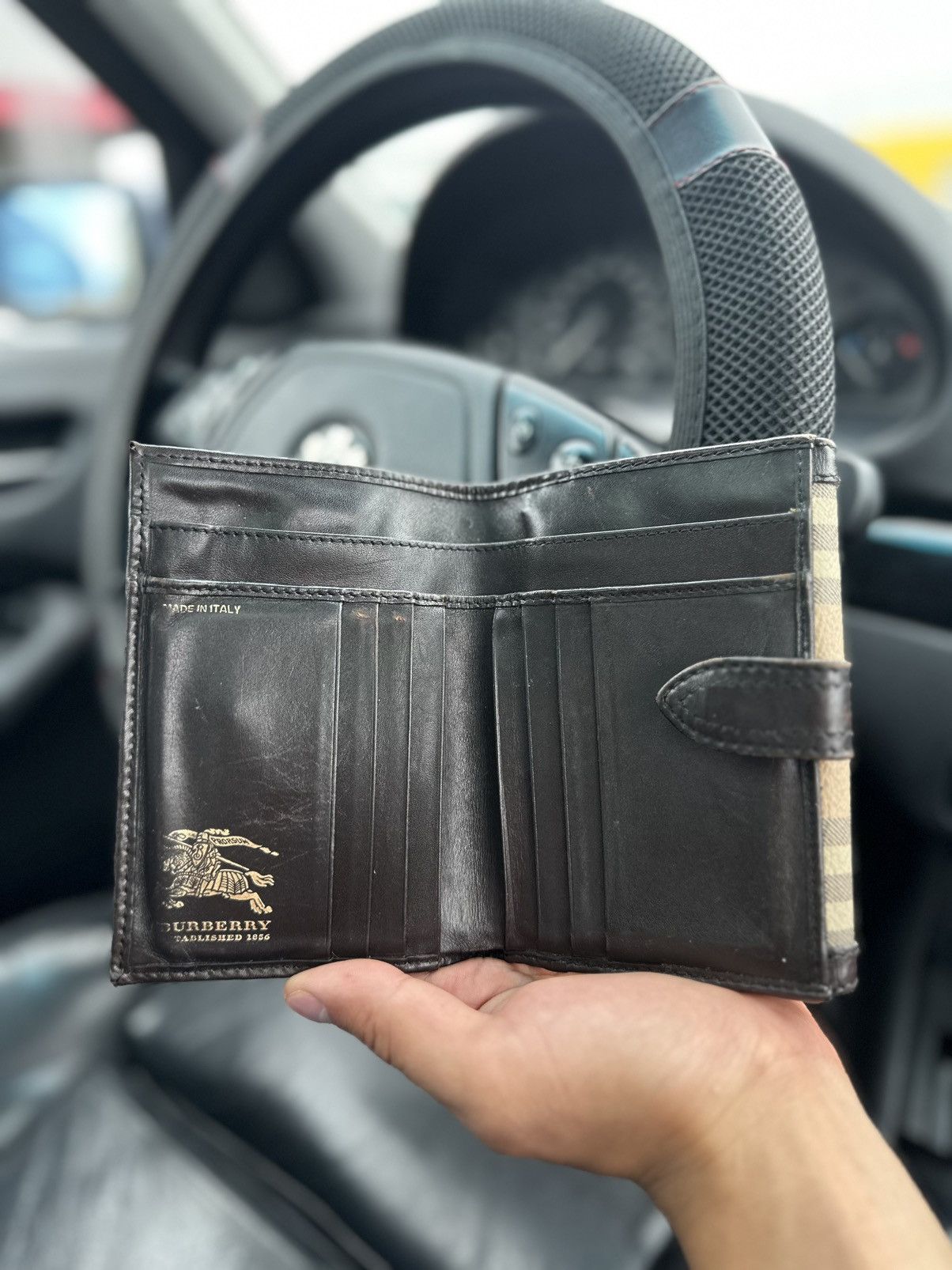 Burberry × Vintage Unisex Wallet Burberry London Monogram leather Made in Italy Size ONE SIZE - 4 Thumbnail