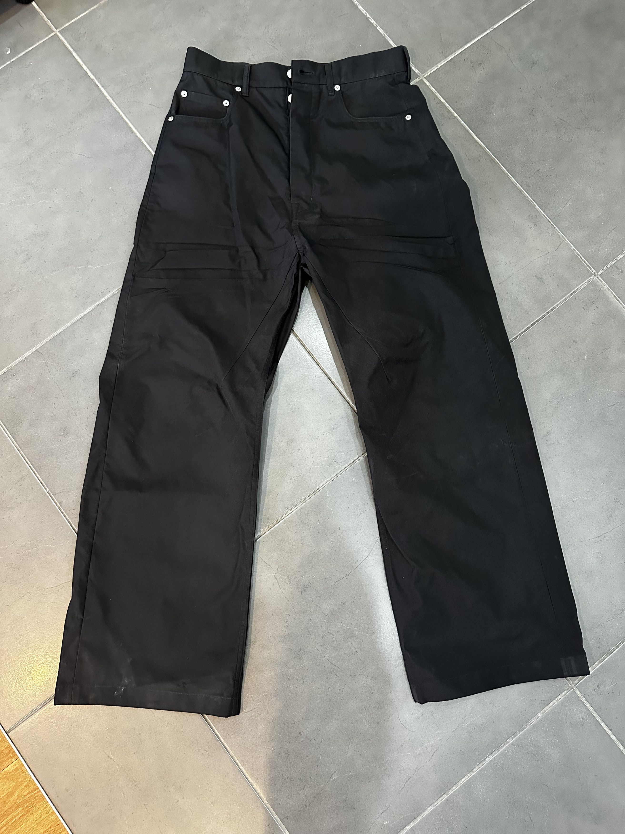 image of Rick Owens Polyester Geth Trousers in Black, Men's (Size 29)