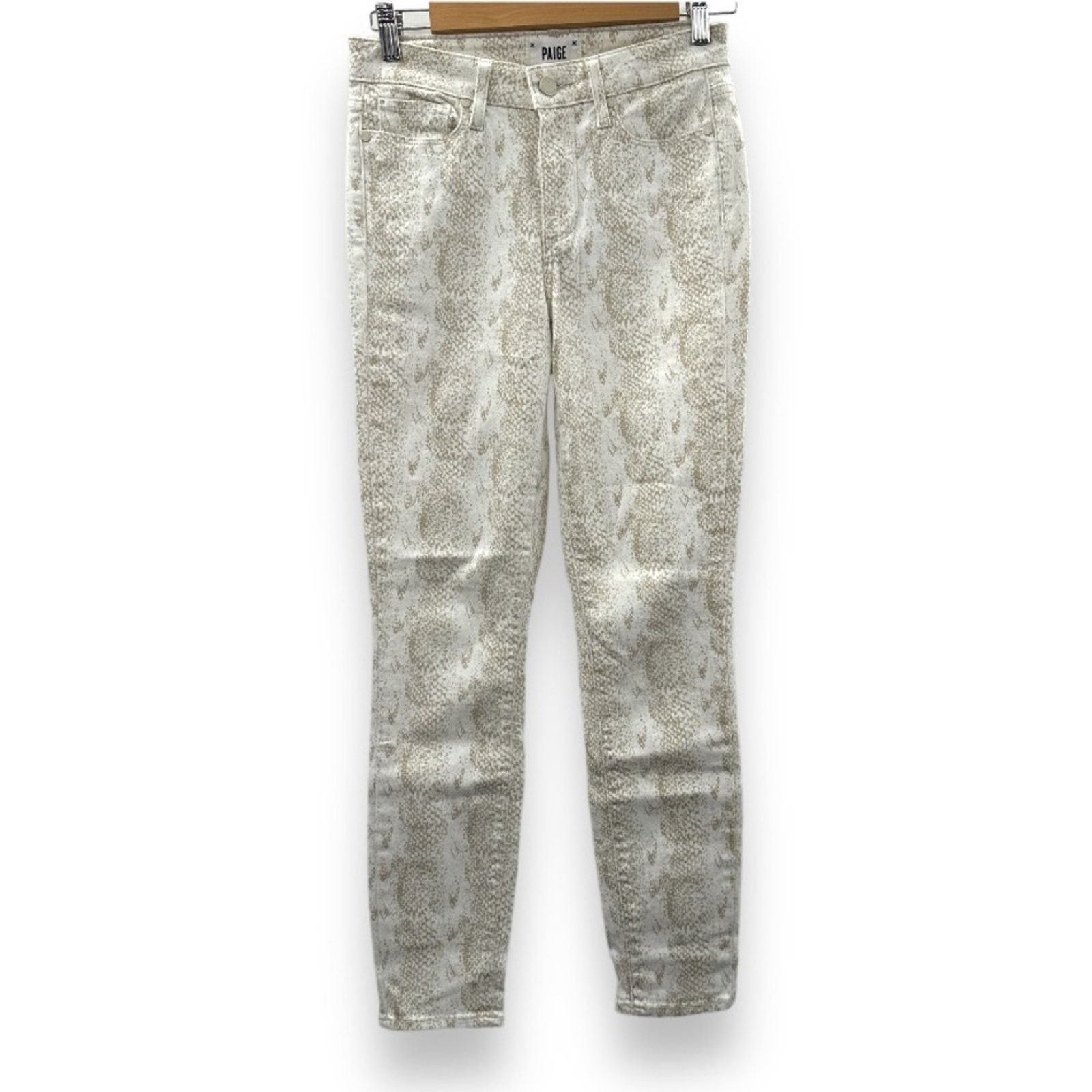Paige Paige Hoxton Ultra White Snakeskin Print Ankle Skinny Jeans Size 26" / US 2 / IT 38 - 2 Thumbnail