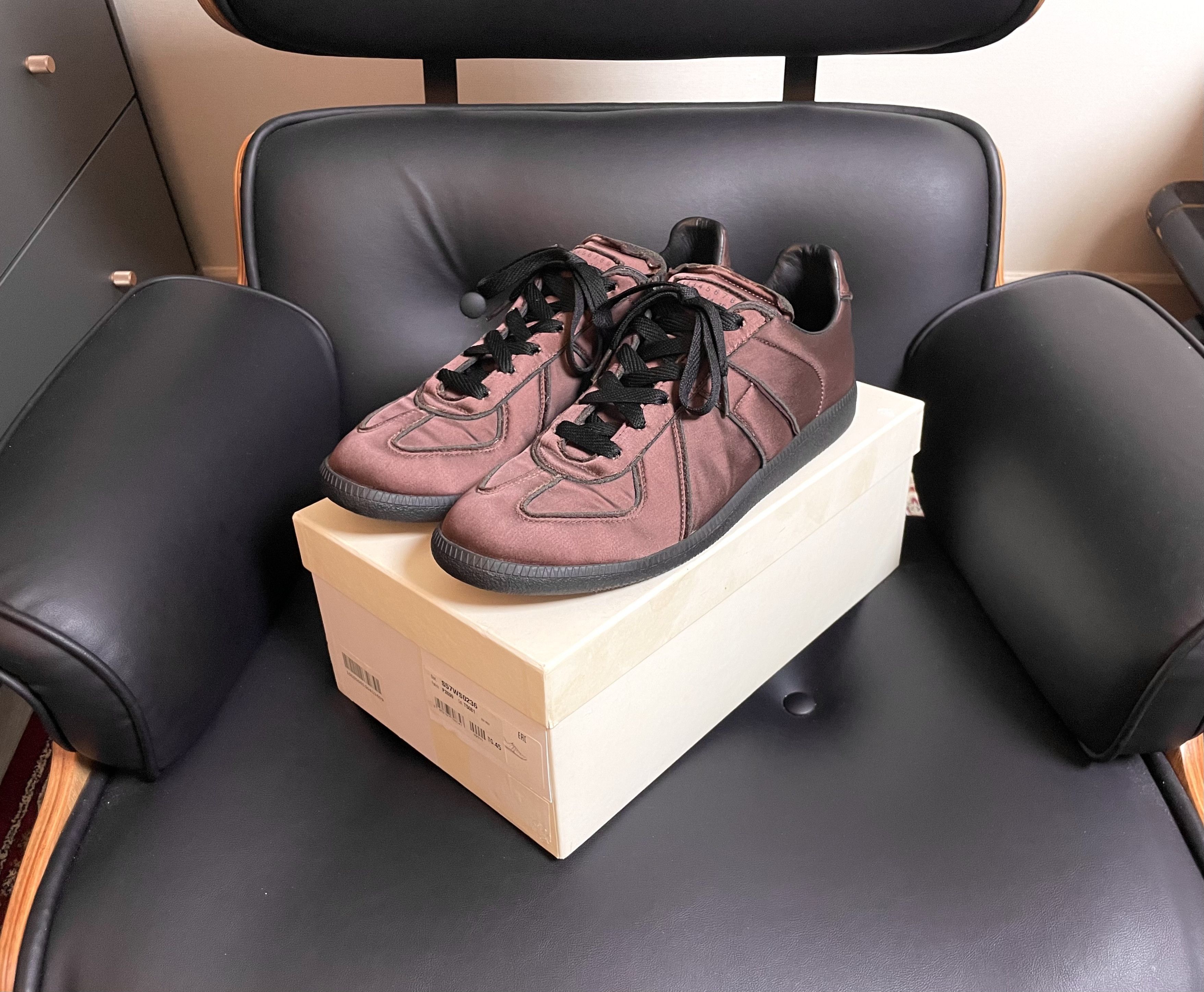 Maison Margiela Maison Margiela GAT (Satin Burgundy 2019) Size US 12 / EU 45 - 1 Thumbnail